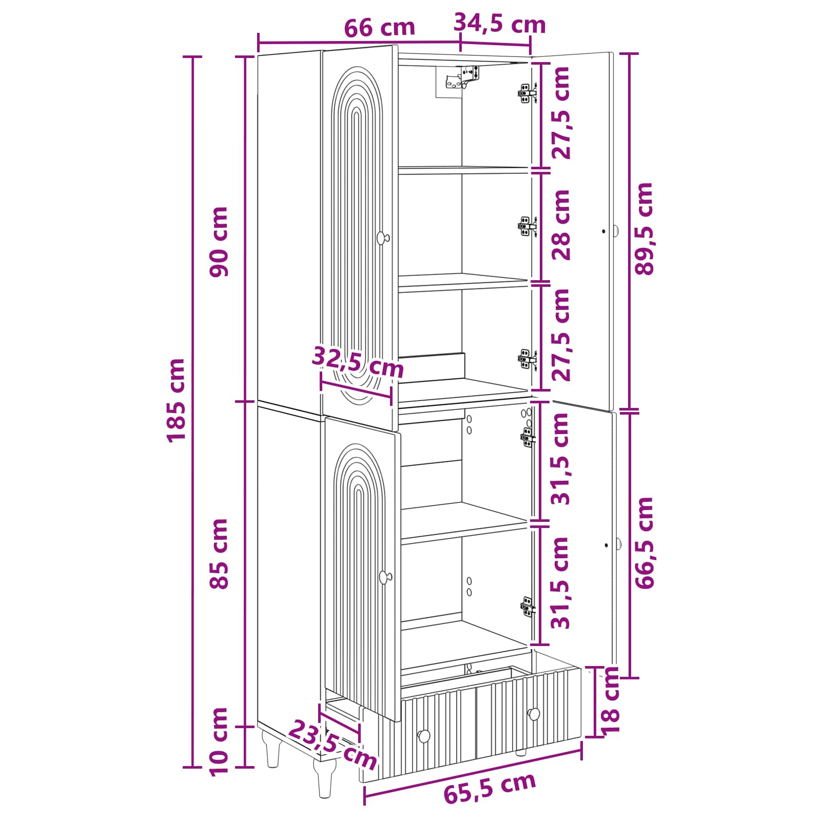 Ensemble de Meubles 2 pcs 66 x 34,5 x 95 cm Bois d'ingénierie - XIOS