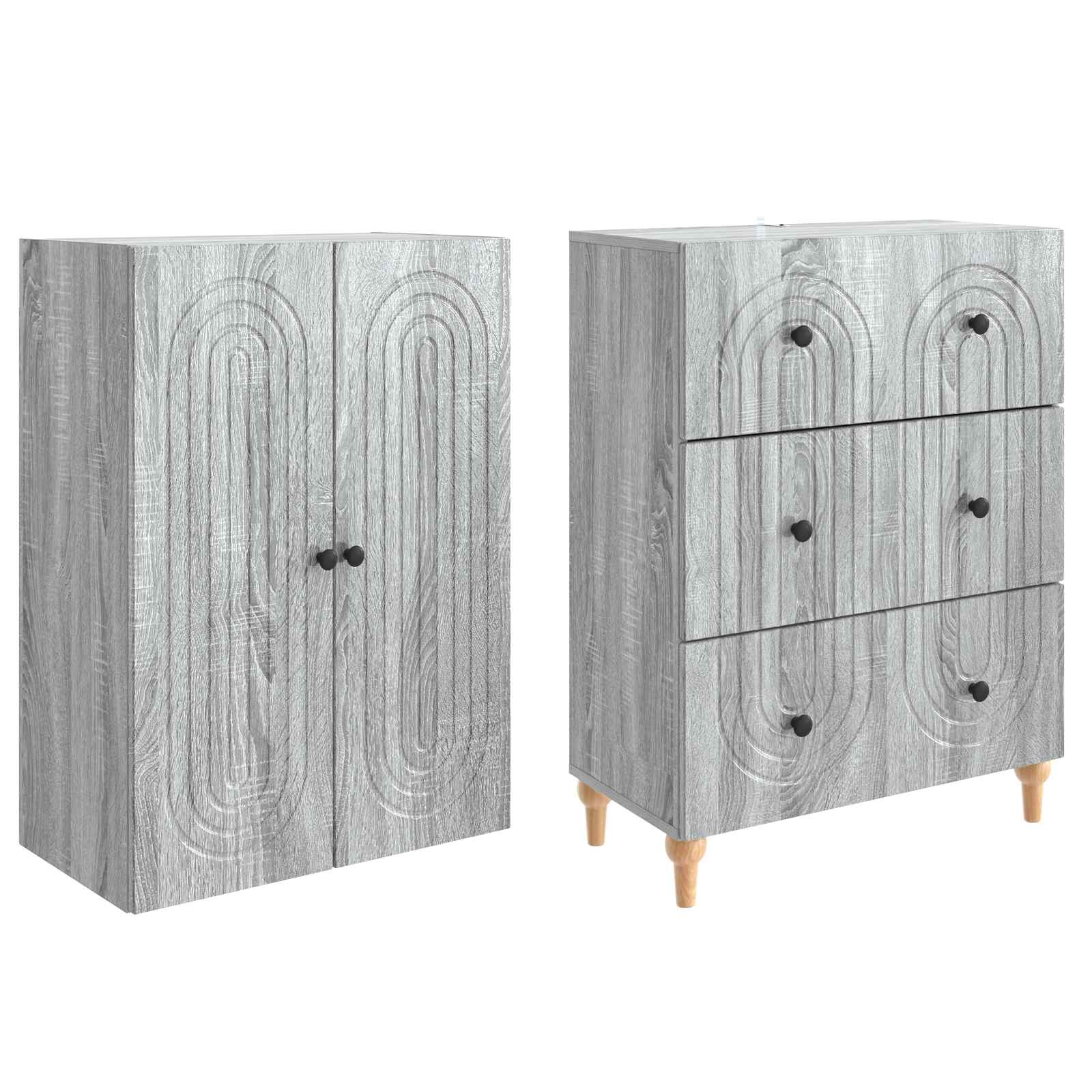 Ensemble de Meubles 2 pcs Sonoma gris 66 x 34,5 x 90 cm - XIOS