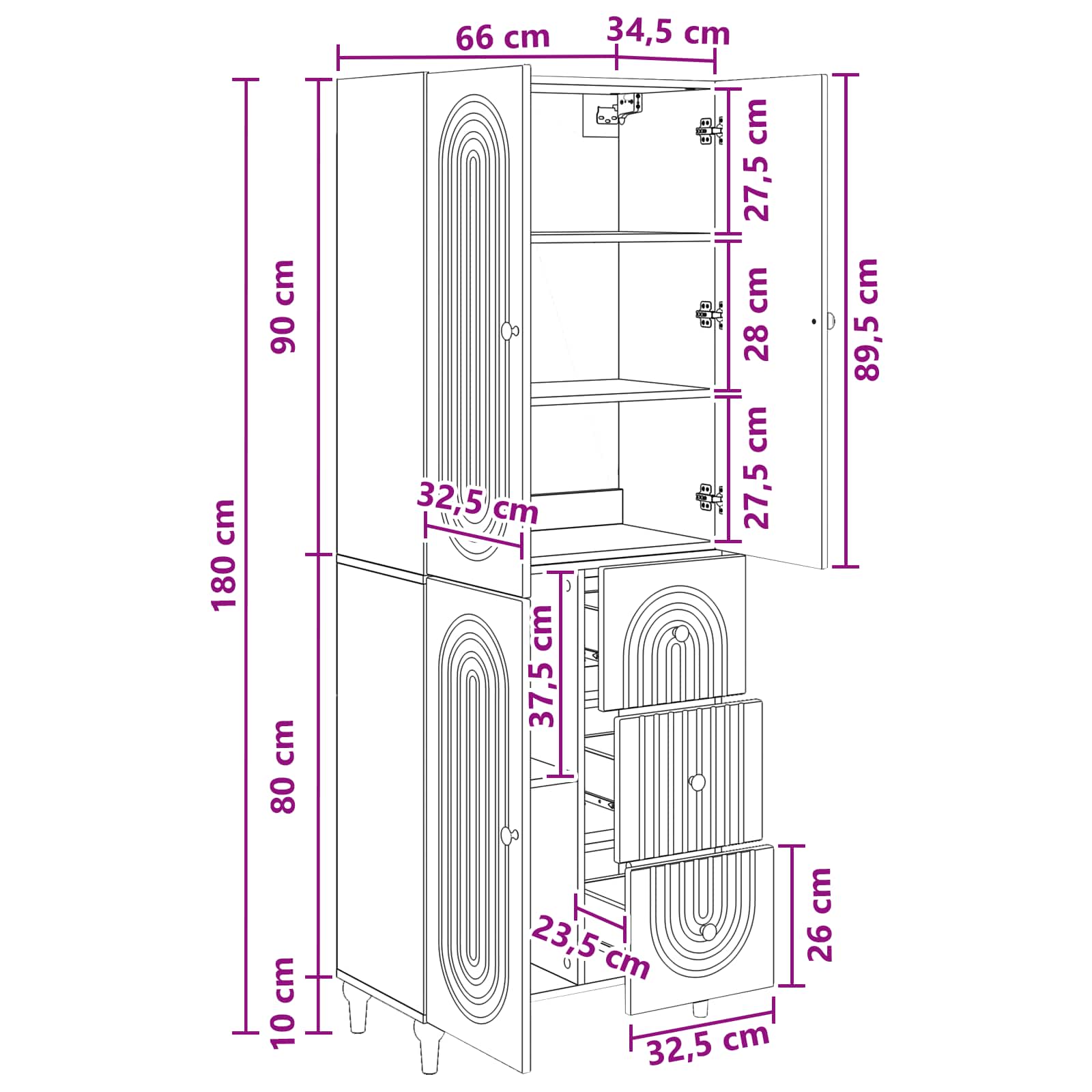 Ensemble de Meubles 2 pcs 66 x 34,5 x 90 cm Bois d'ingénierie - XIOS