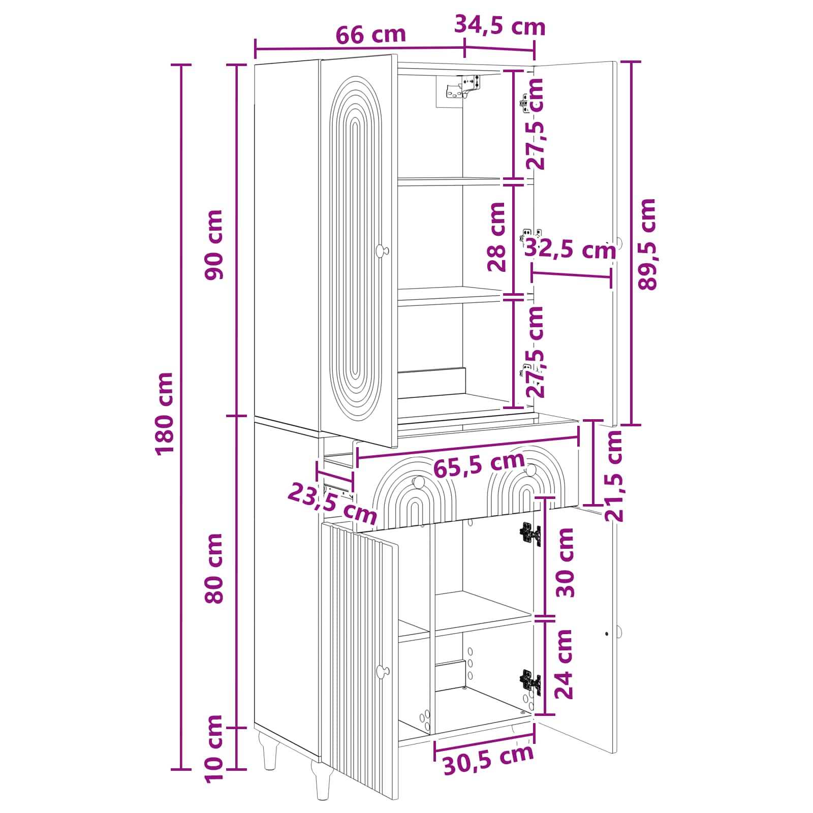Ensemble de Meubles 2 pcs 66 x 34,5 x 90 cm Bois d'ingénierie - XIOS