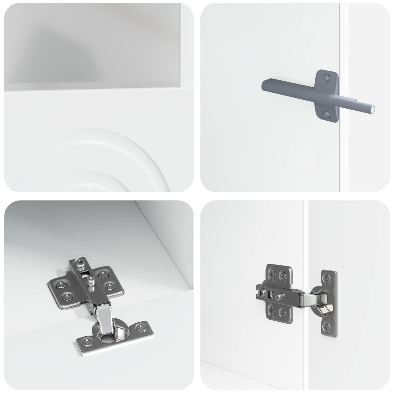 Ensemble de 3 Meubles TV LED Blanc brillant Bois d'ingénierie