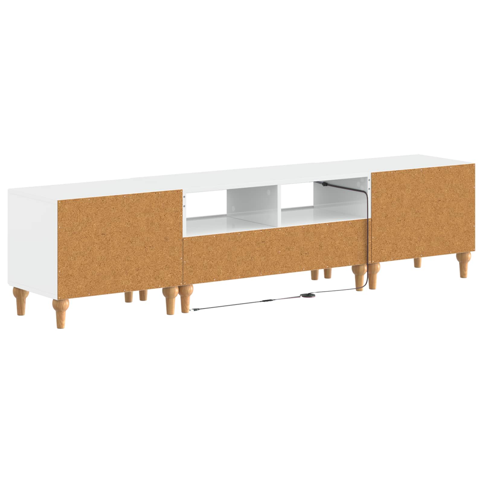 Ensemble de 3 Meubles TV LED Blanc brillant Bois d'ingénierie