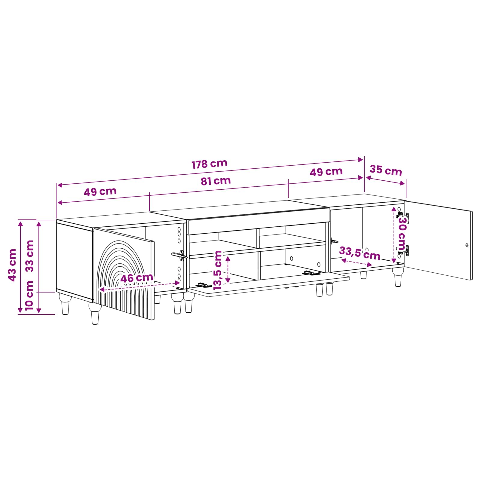 Ensemble de 3 Meubles TV LED Blanc brillant Bois d'ingénierie