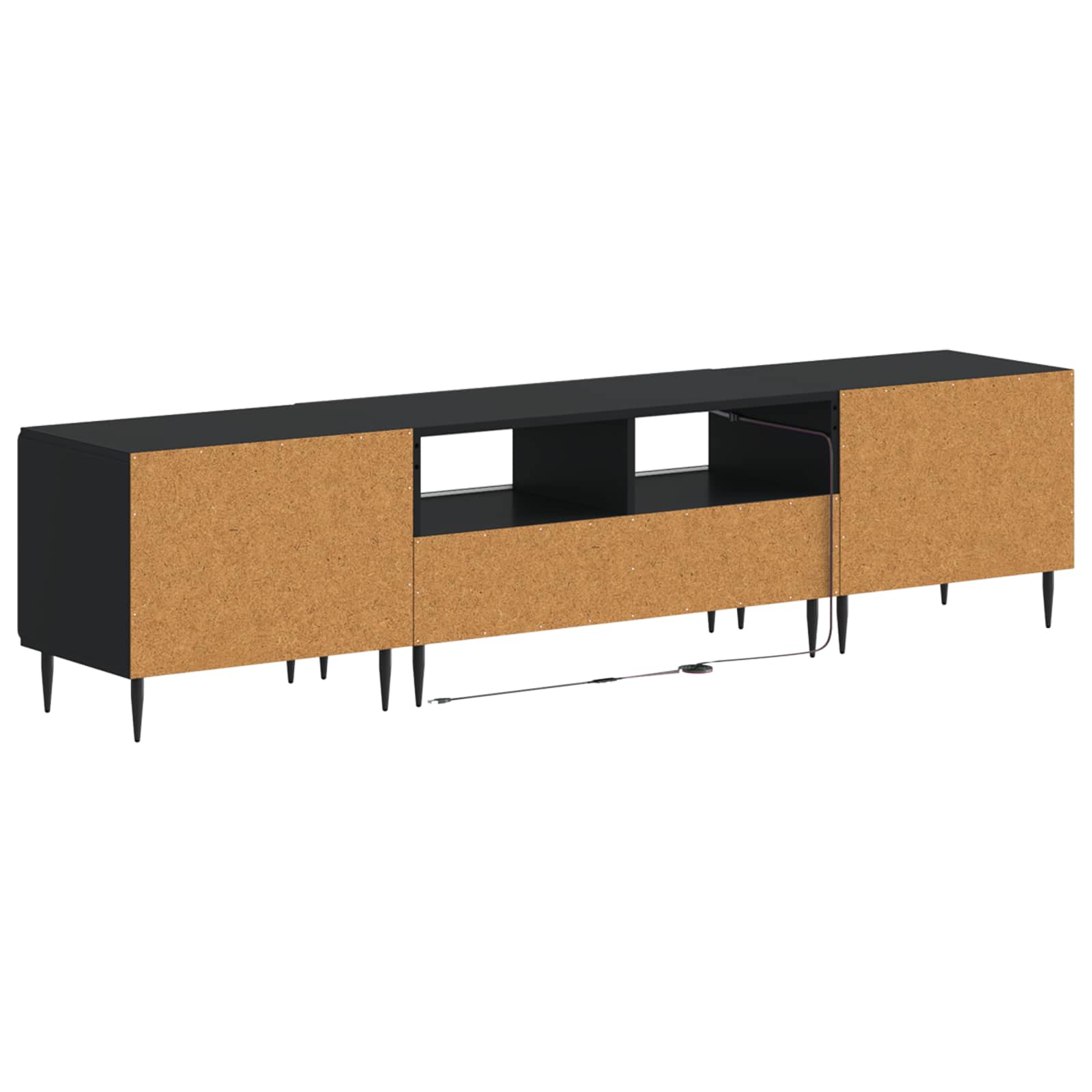 Meuble TV LED 5 pièces Noir Bois d'ingénierie
