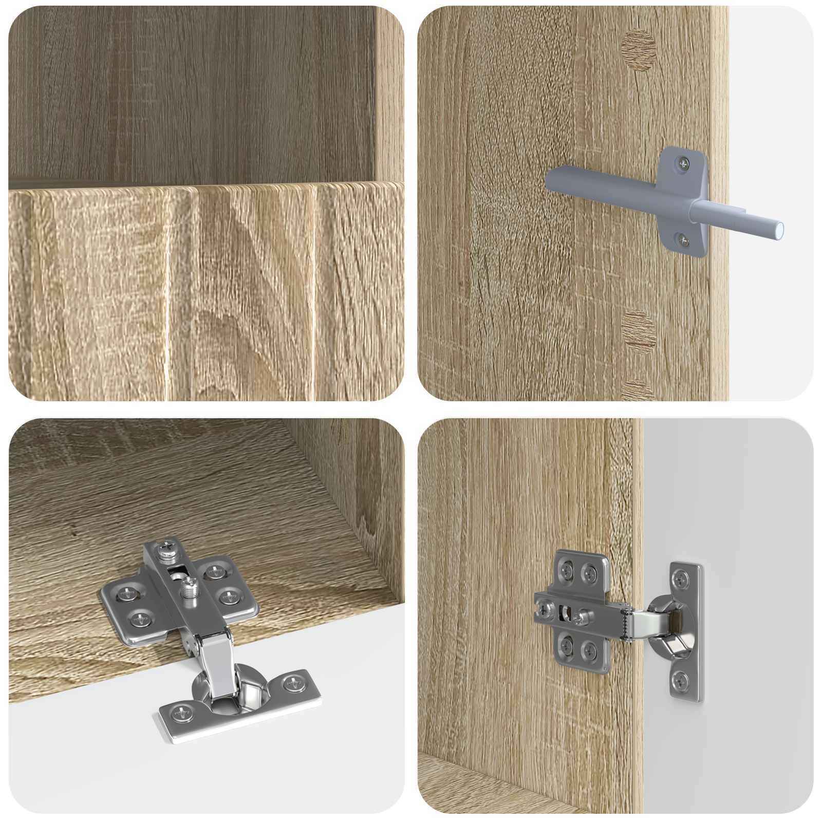 Meuble TV LED 5 pièces Chêne Sonoma Bois d'ingénierie