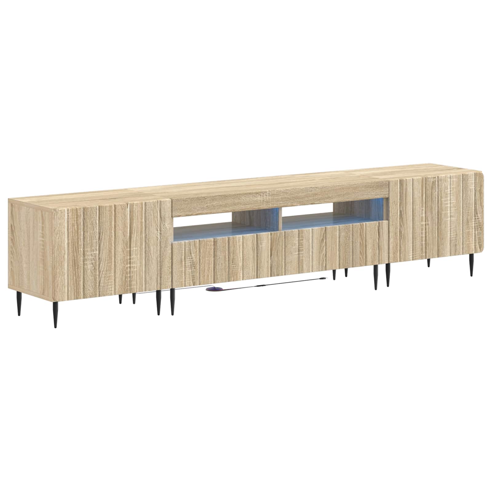 Meuble TV LED 5 pièces Chêne Sonoma Bois d'ingénierie