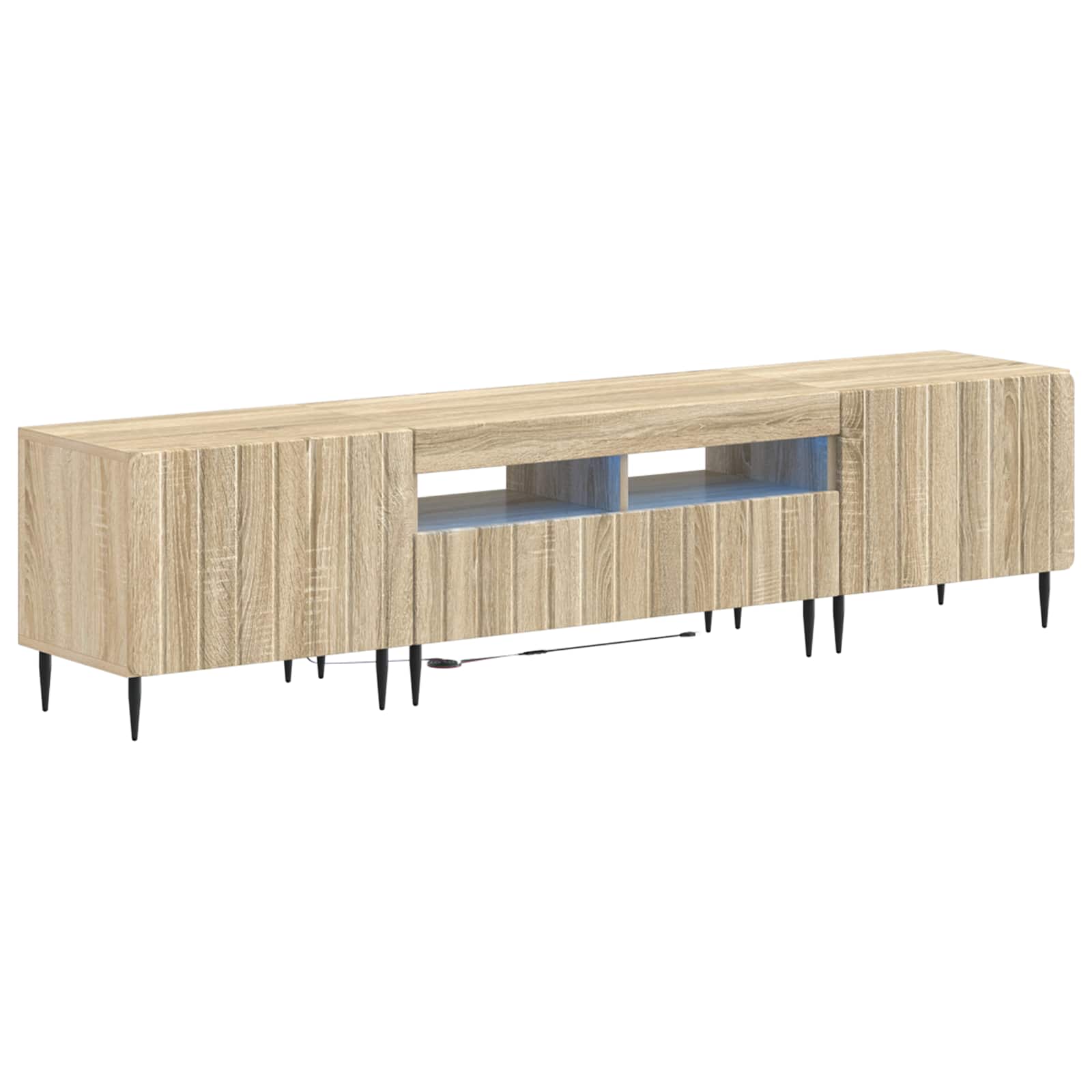 Meuble TV LED 5 pièces Chêne Sonoma Bois d'ingénierie