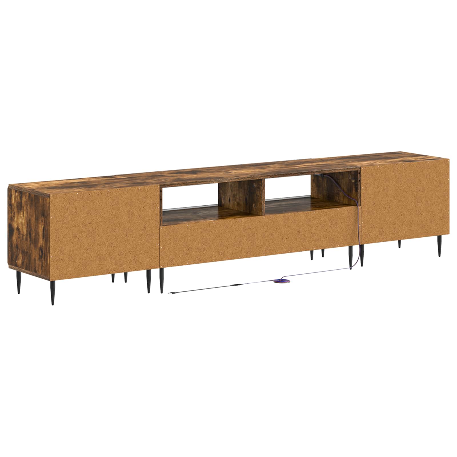 Meuble TV LED 5 pièces Chêne fumé Bois d'ingénierie