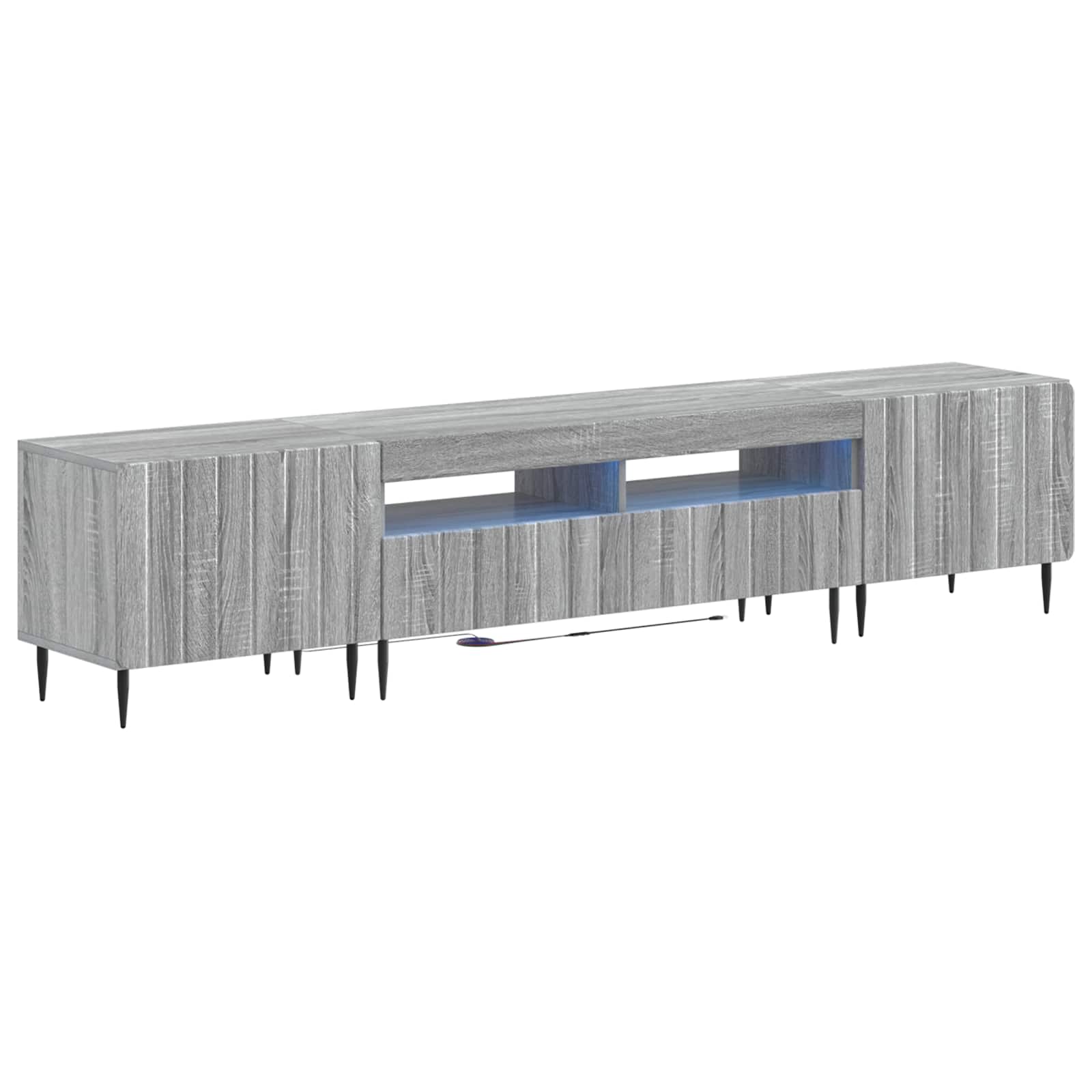 Meuble TV LED 5 pièces Sonoma gris Bois d'ingénierie