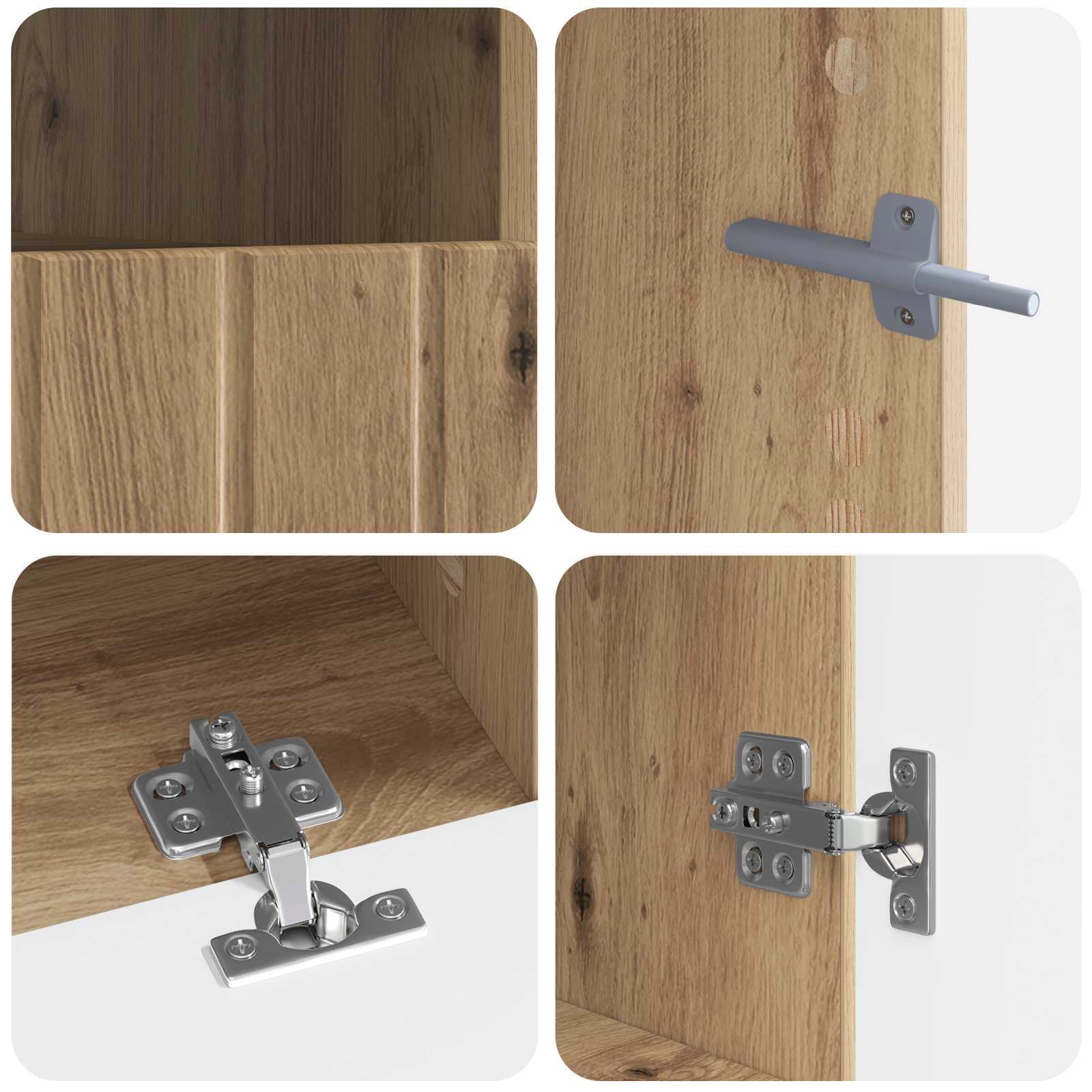Meuble TV LED 5 pièces Chêne artisanal Bois d'ingénierie