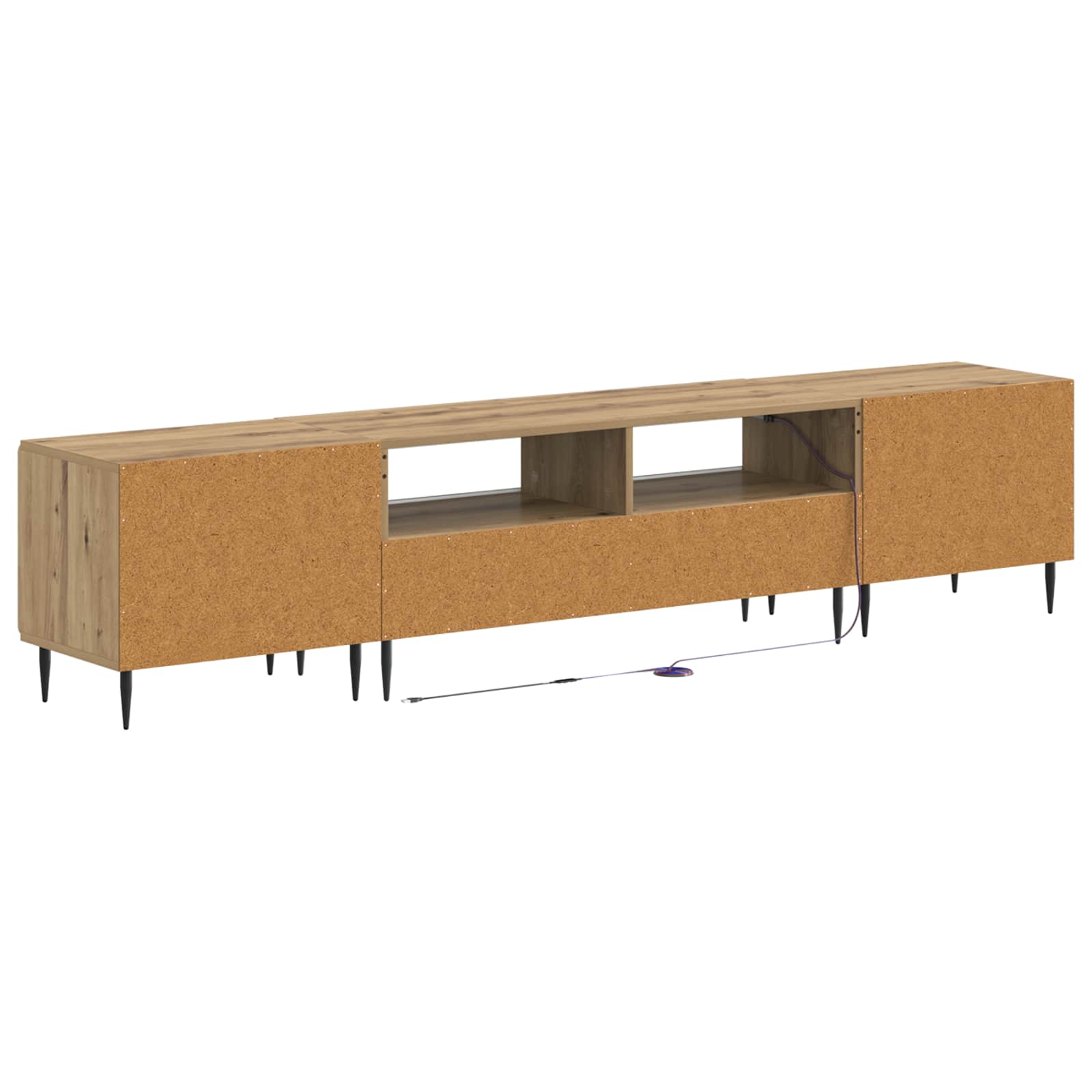 Meuble TV LED 5 pièces Chêne artisanal Bois d'ingénierie