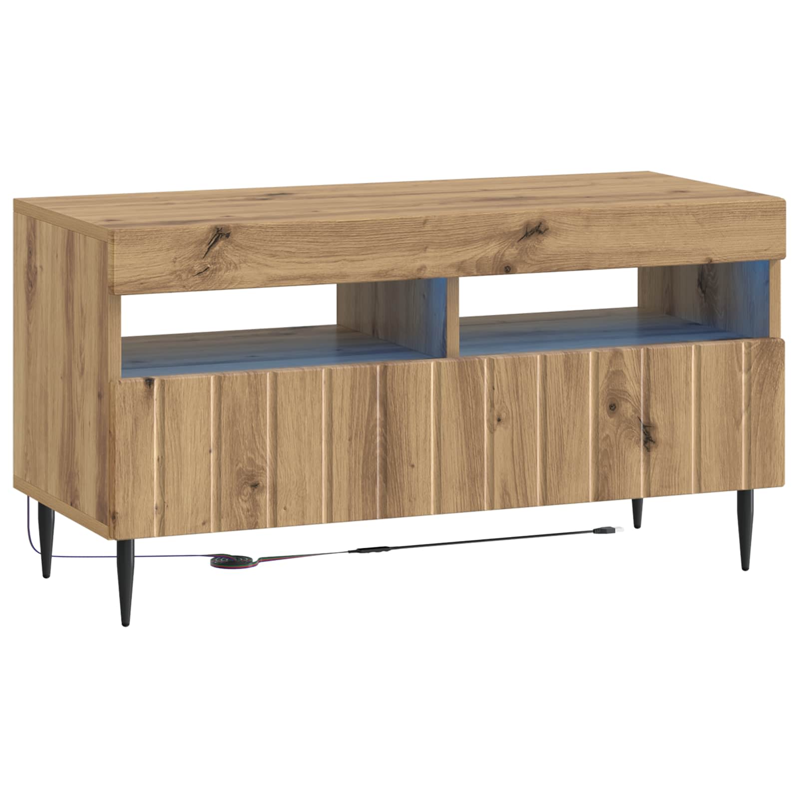 Meuble TV LED 5 pièces Chêne artisanal Bois d'ingénierie