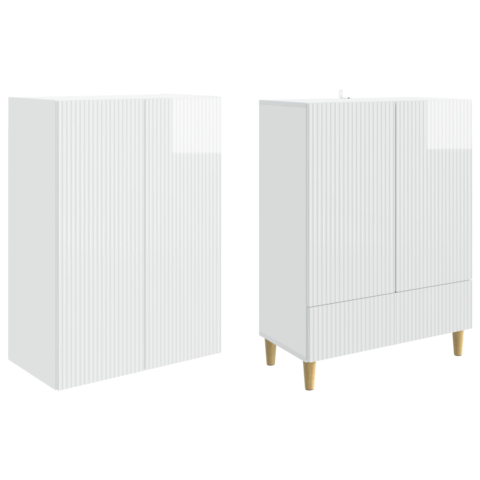 Ensemble de Meubles 2 pcs Blanc brillant 66 x 34,5 x 95 cm - XIOS