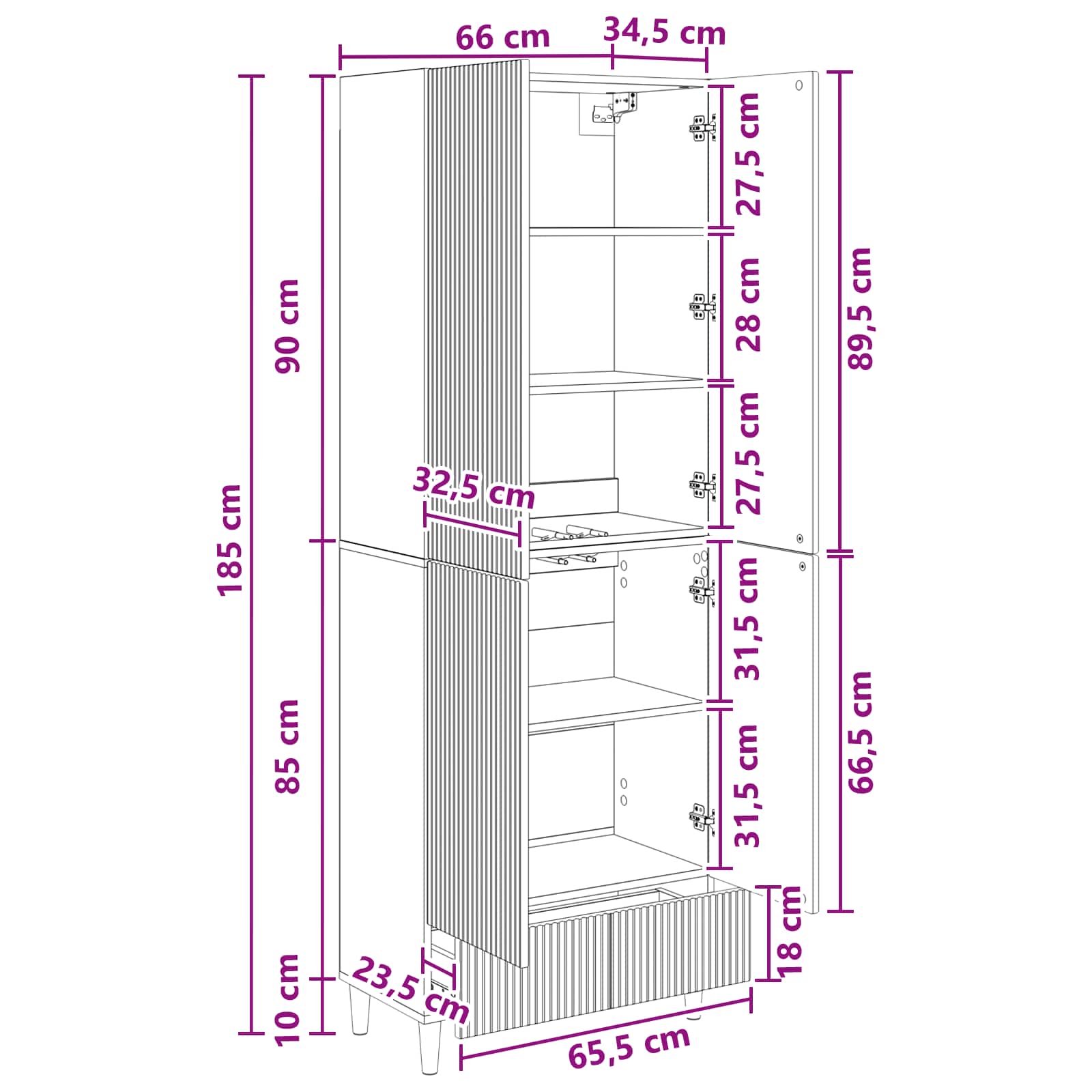 Ensemble de Meubles 2 pcs 66 x 34,5 x 95 cm Bois d'ingénierie