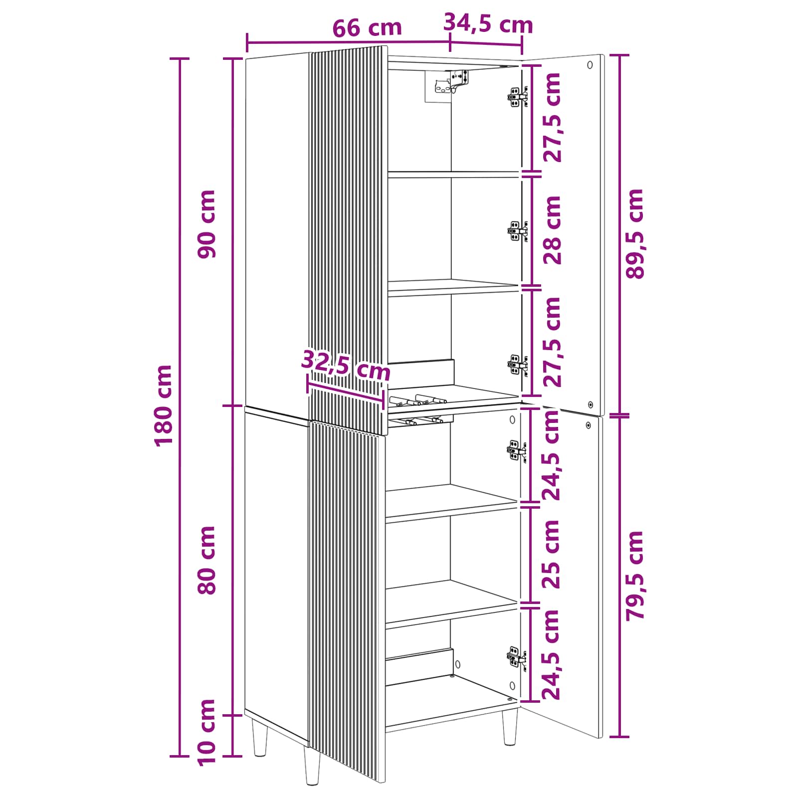 Ensemble de Meubles 2 pcs 66 x 34,5 x 90 cm Bois d'ingénierie