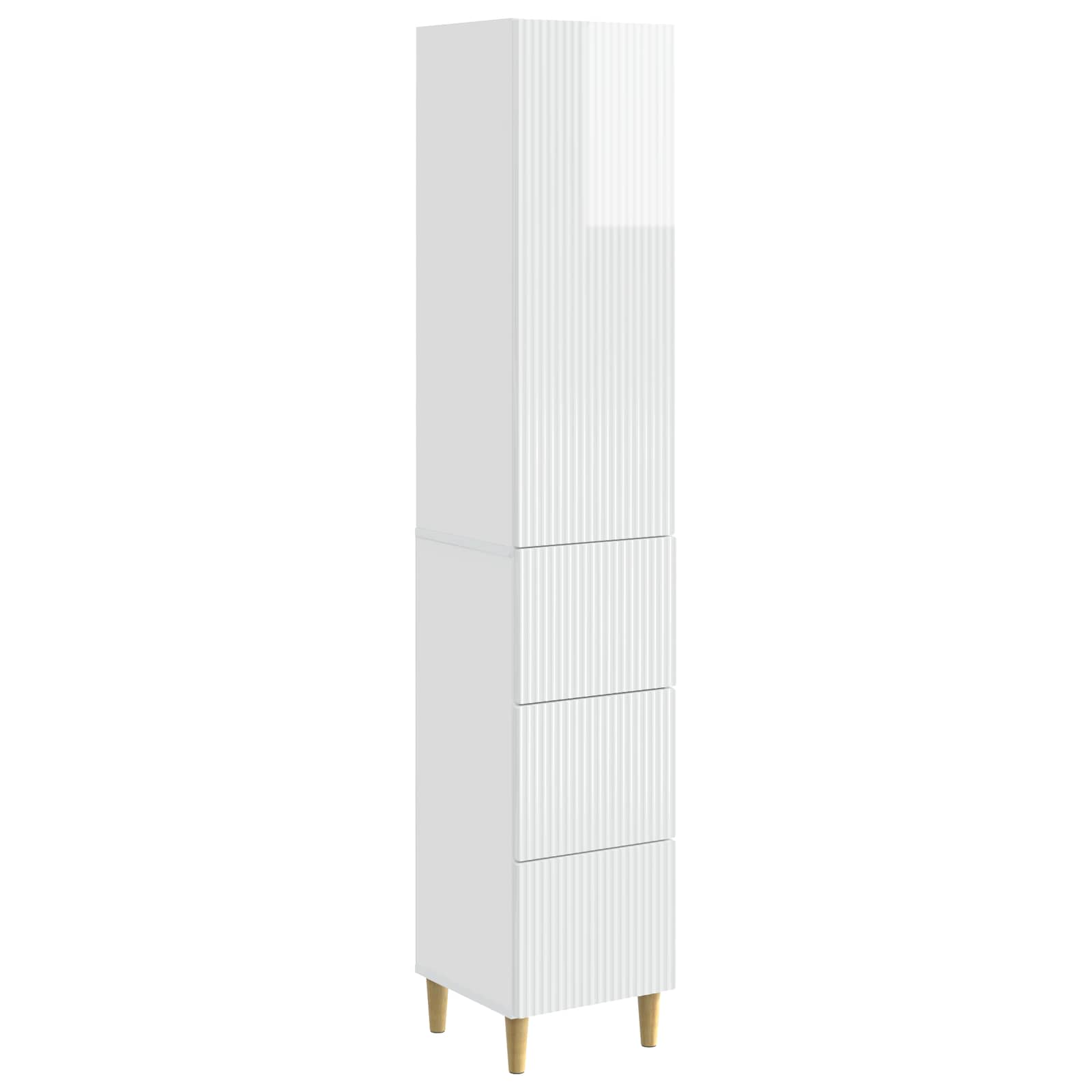 Ensemble de Meubles 2 pcs Blanc brillant 33 x 34,5 x 90 cm - XIOS