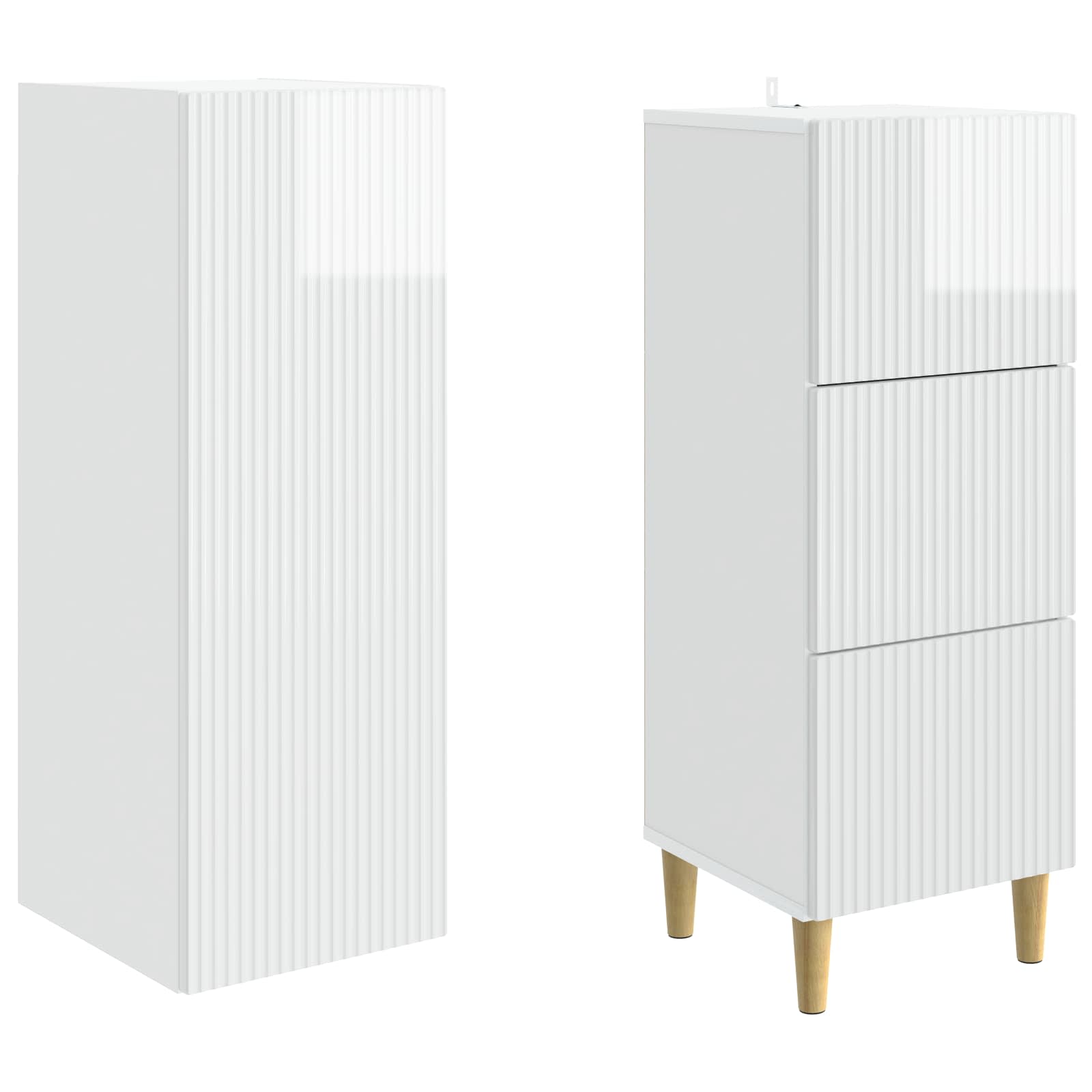 Ensemble de Meubles 2 pcs Blanc brillant 33 x 34,5 x 90 cm - XIOS