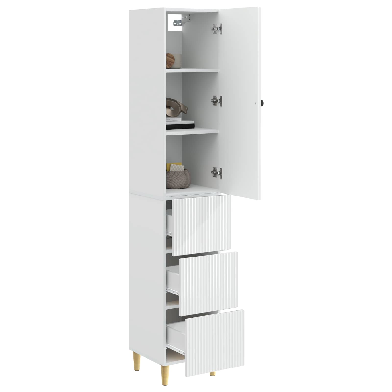 Ensemble de Meubles 2 pcs Blanc brillant 33 x 34,5 x 90 cm - XIOS