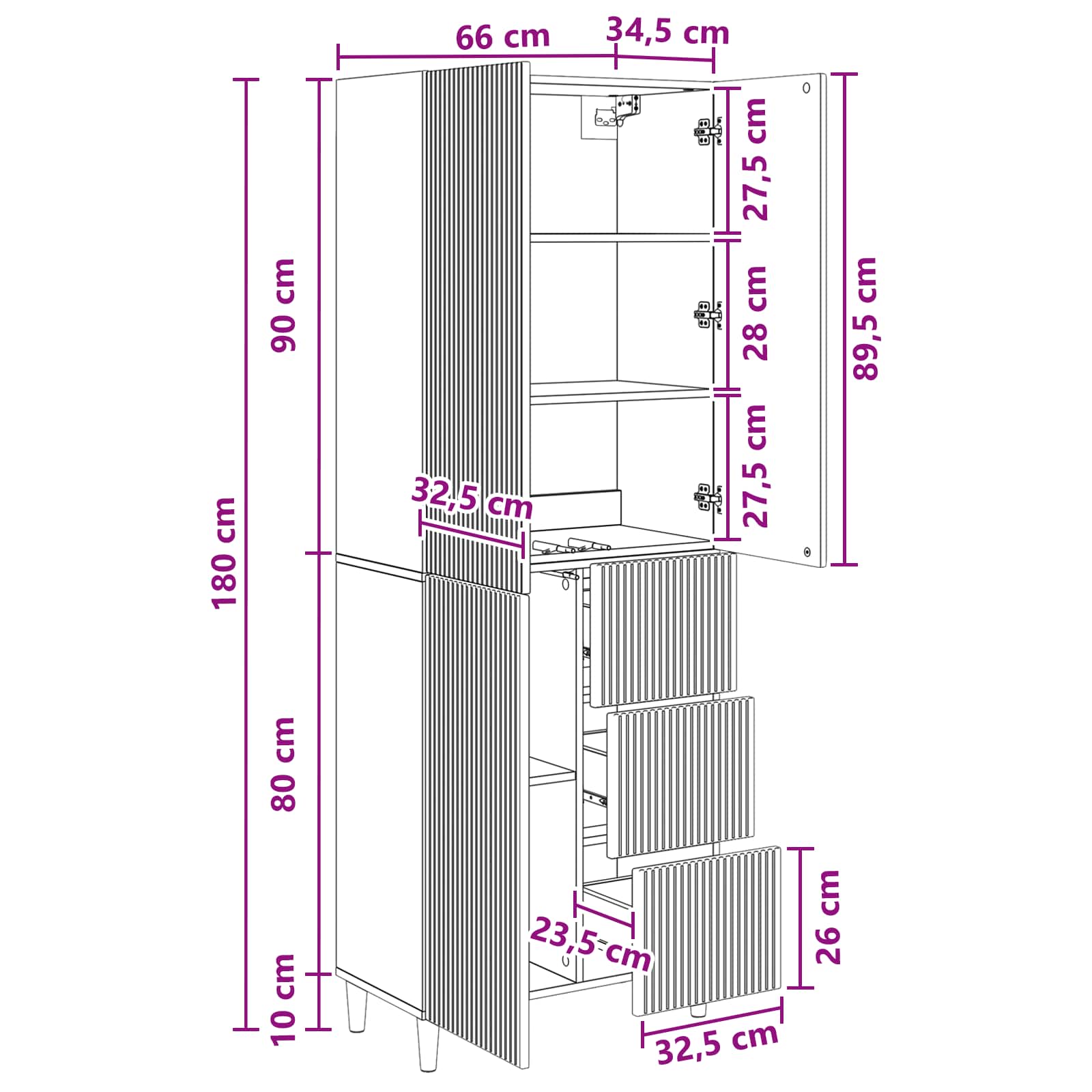 Ensemble de Meubles 2 pcs 66 x 34,5 x 90 cm Bois d'ingénierie