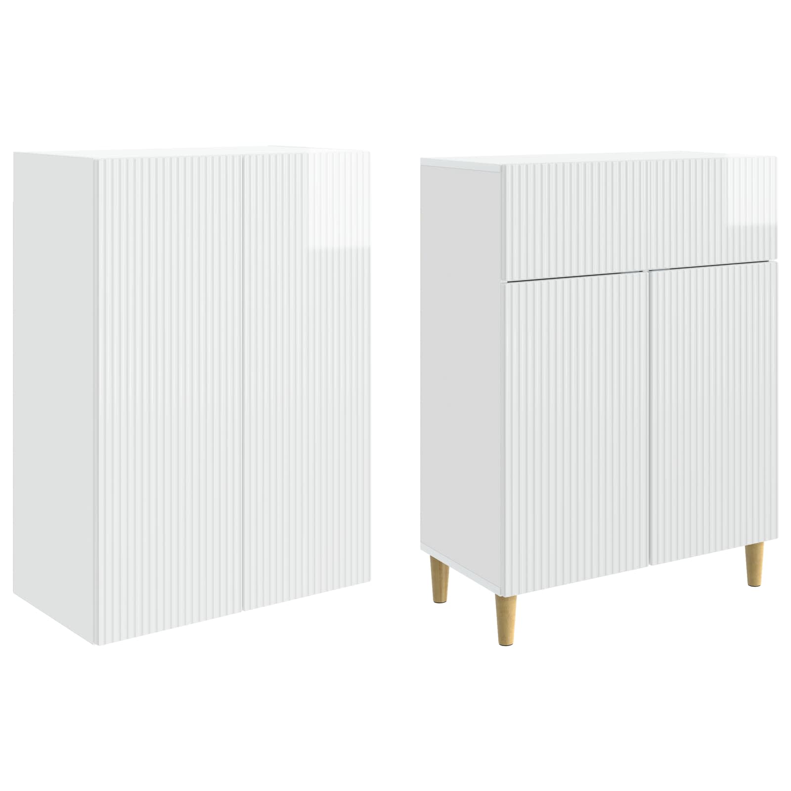 Ensemble de Meubles 2 pcs Blanc brillant 66 x 34,5 x 90 cm - XIOS