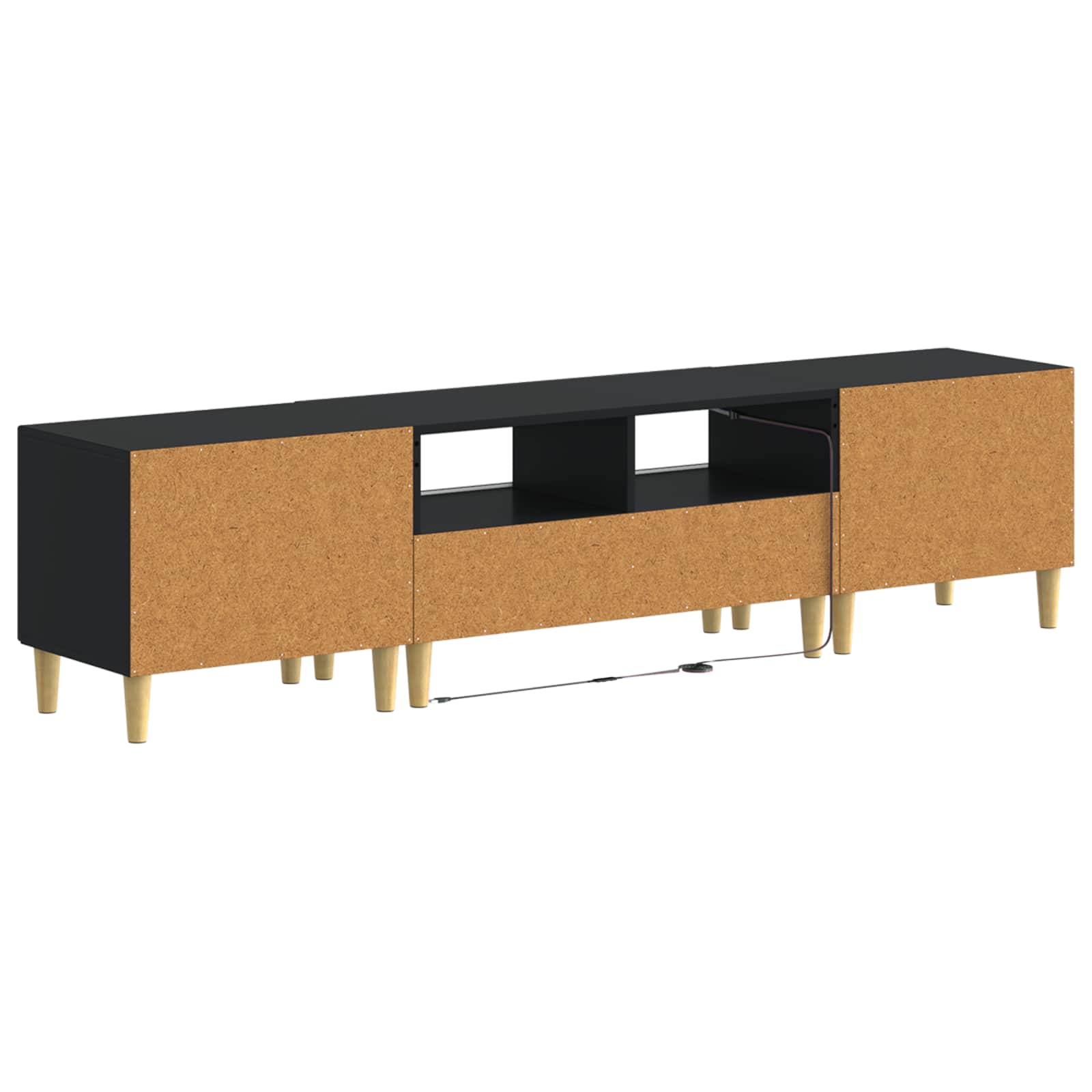 Meuble TV LED 5 pièces Noir Bois d'ingénierie