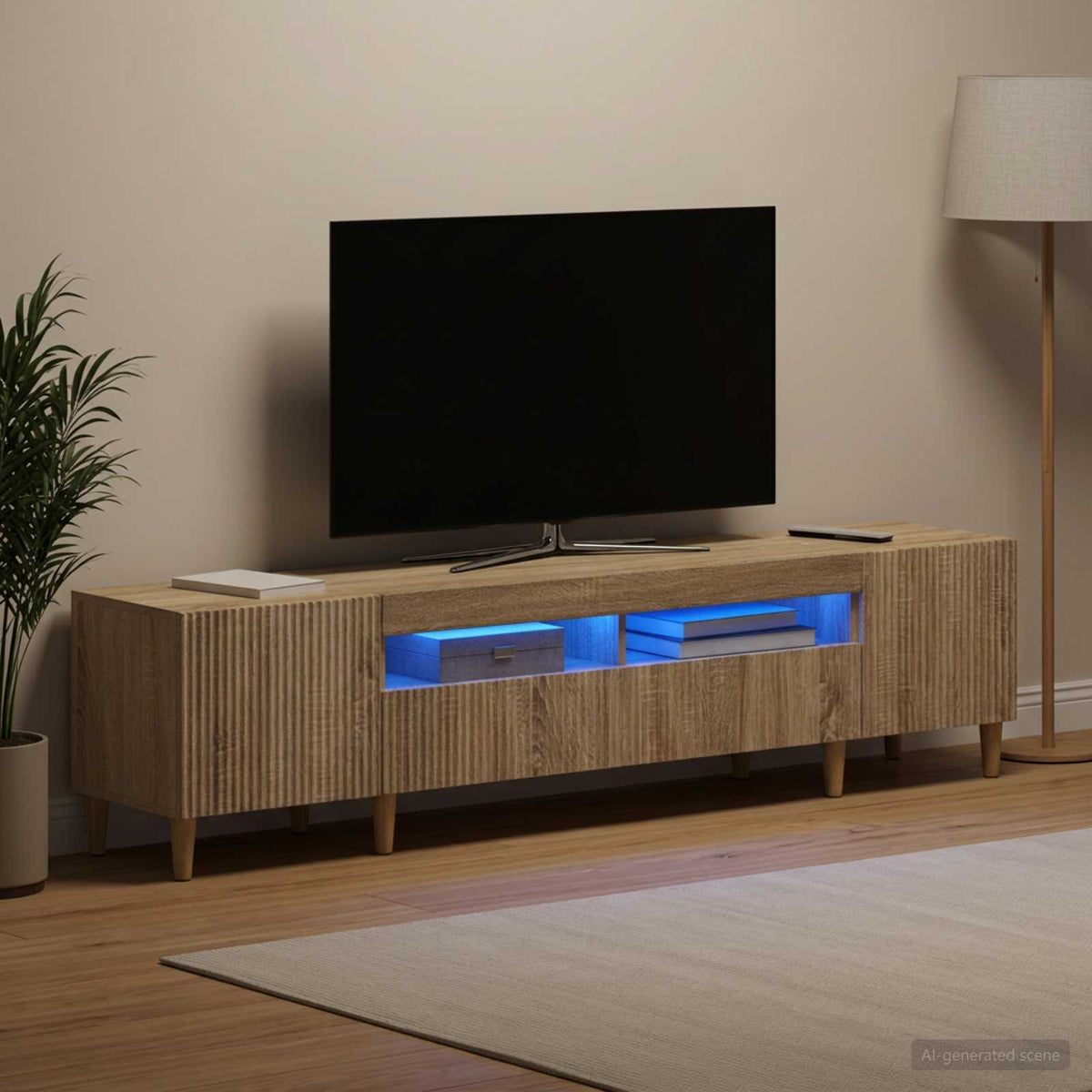 Ensemble de 3 Meubles TV LED ARNHEM 3 pc Chêne Sonoma