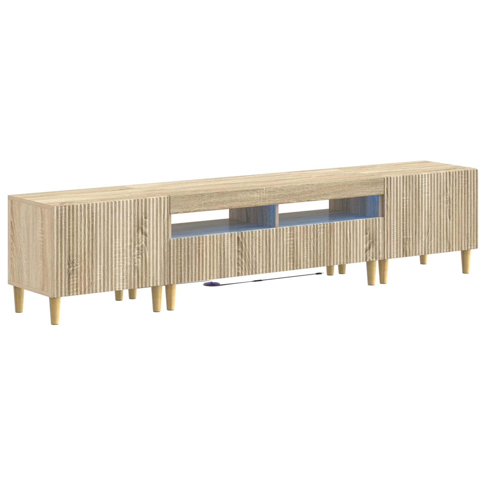 Meuble TV LED 5 pièces Chêne Sonoma Bois d'ingénierie