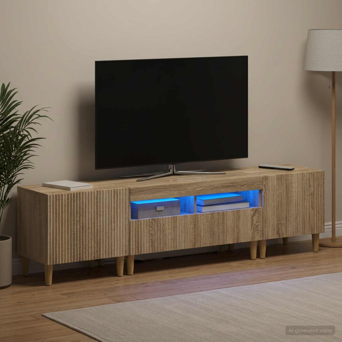 Ensemble de 3 Meubles TV LED ARNHEM 3 pc Chêne Sonoma