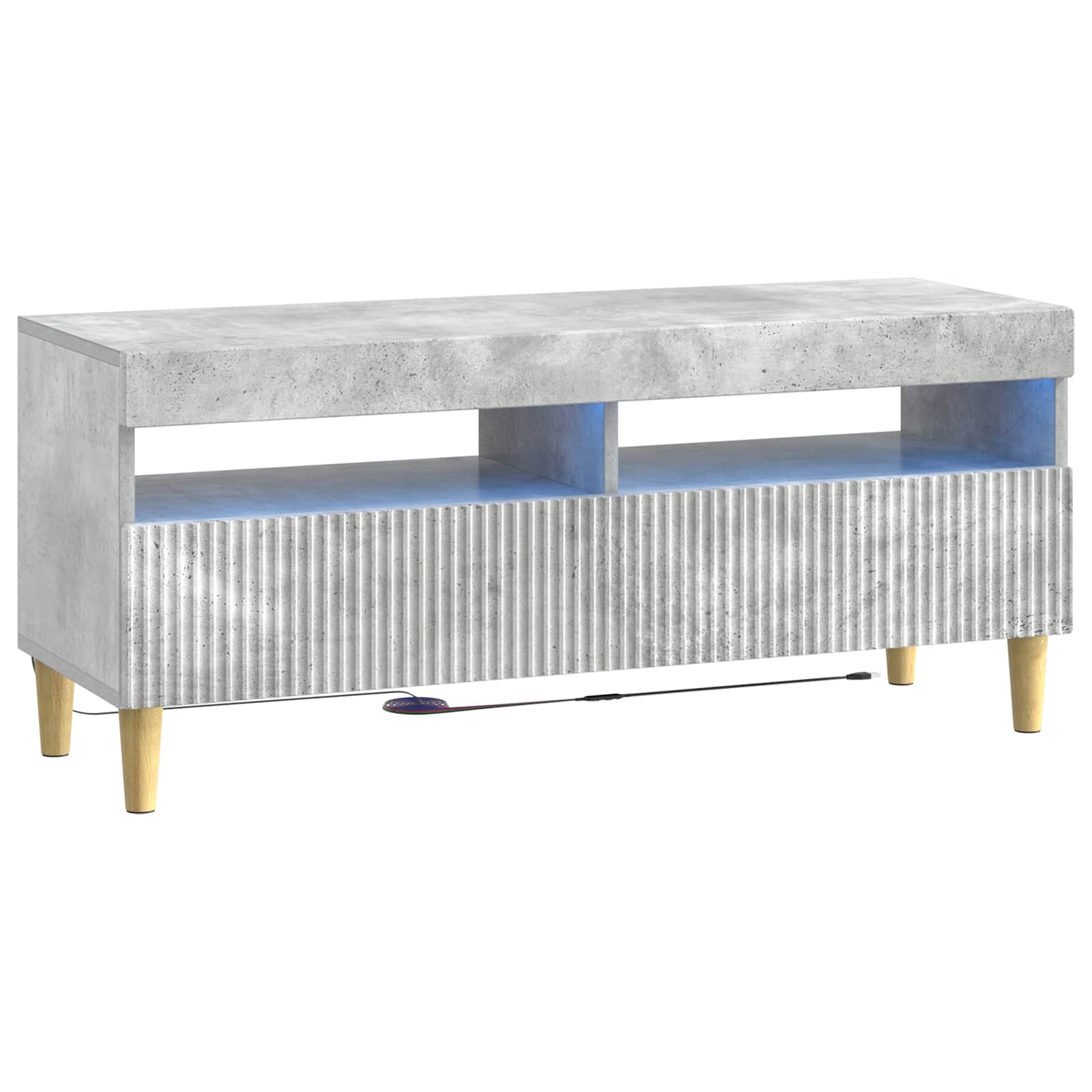 Meuble TV LED 5 pièces Gris béton Bois d'ingénierie