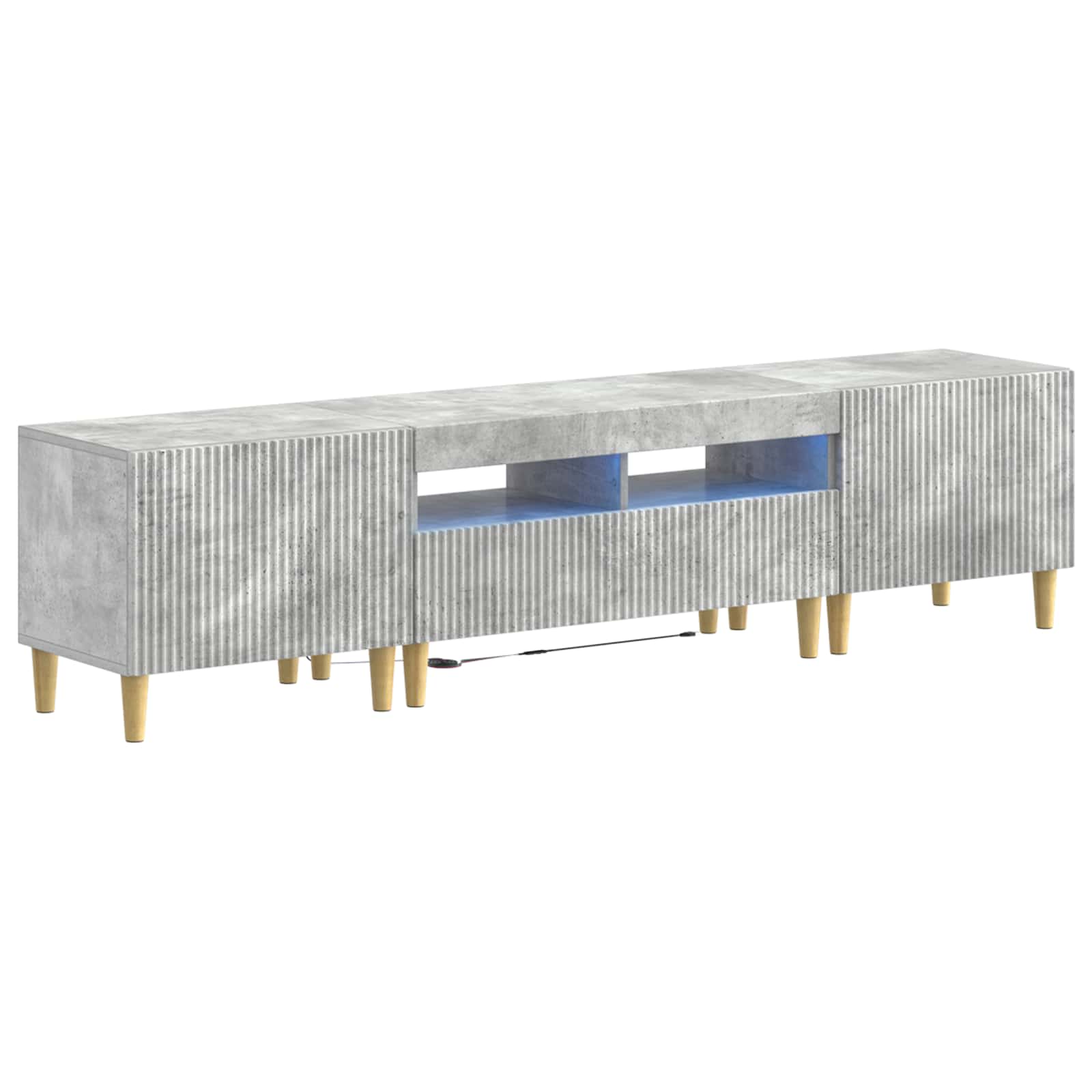 Meuble TV LED 5 pièces Gris béton Bois d'ingénierie
