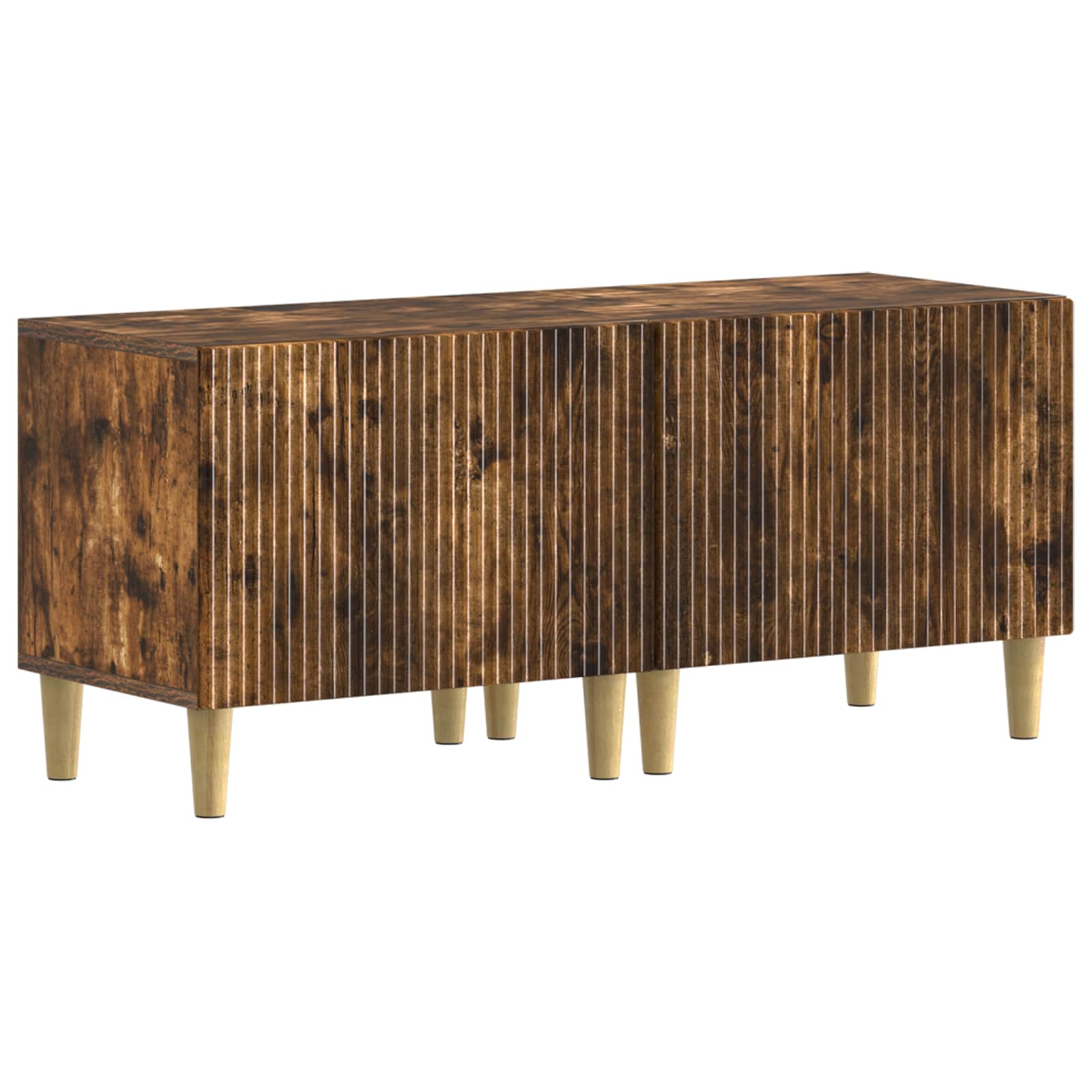 Meuble TV LED 5 pièces ARNHEM Chêne fumé Bois d'ingénierie