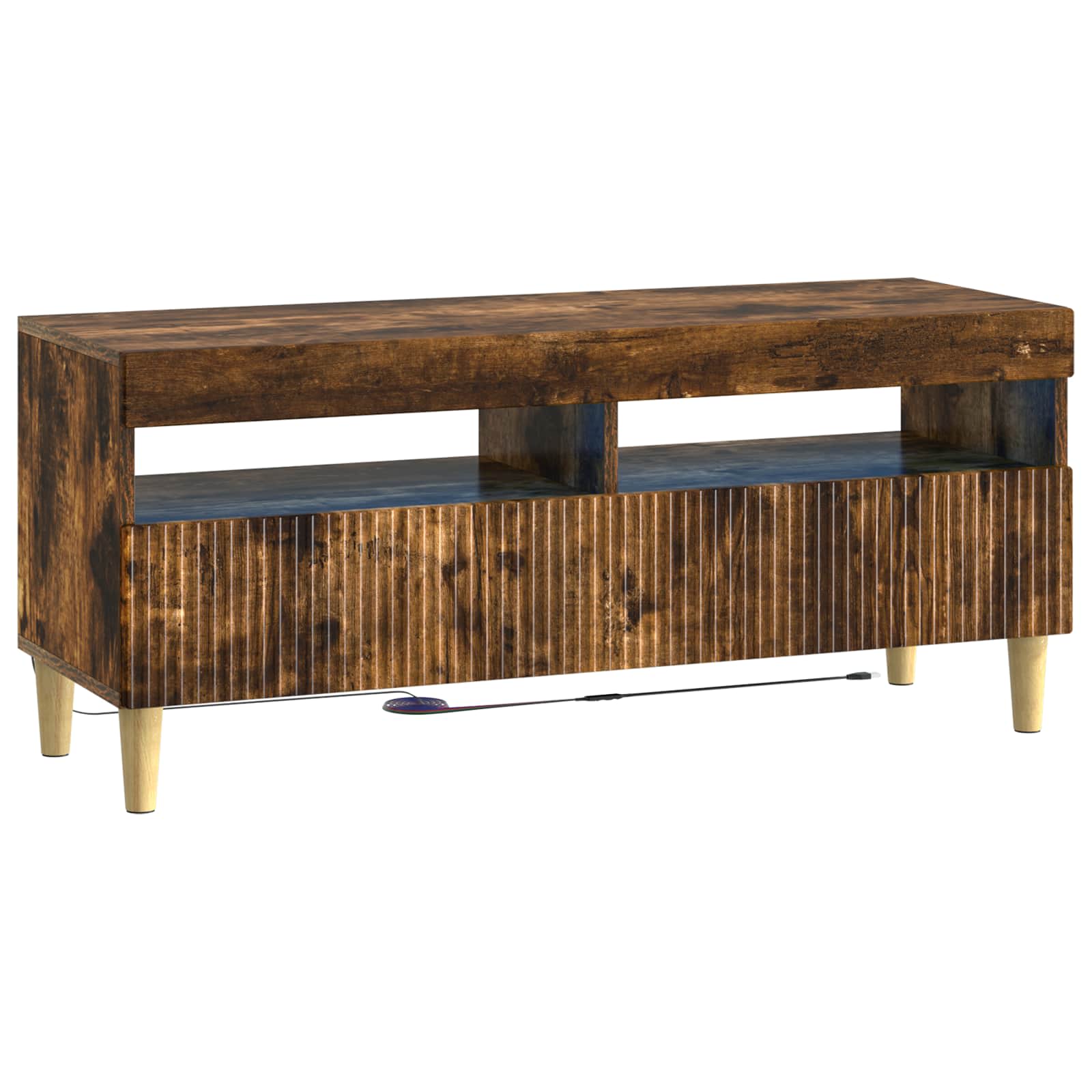 Meuble TV LED 5 pièces ARNHEM Chêne fumé Bois d'ingénierie