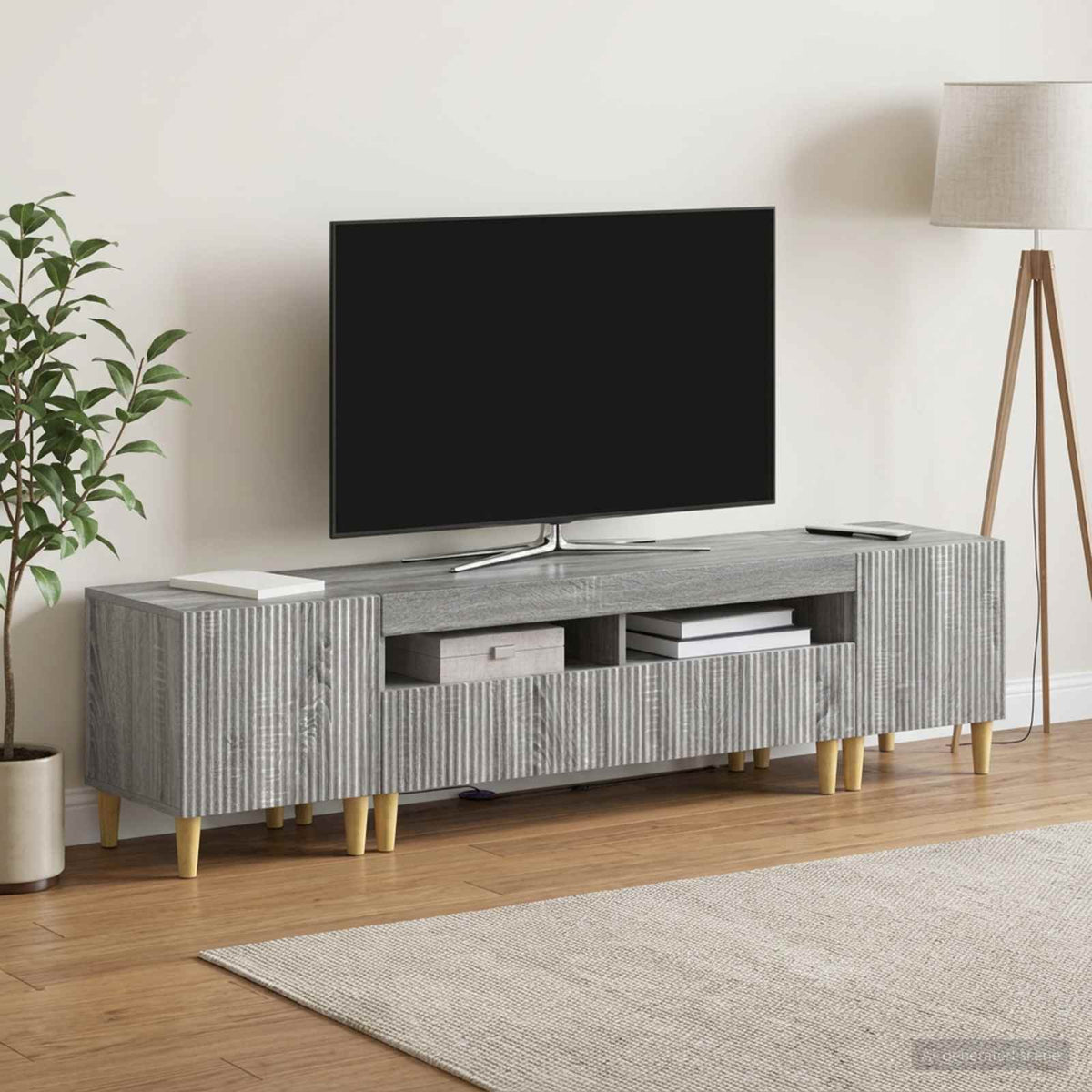 Ensemble de 3 Meubles TV LED ARNHEM 3 pc Sonoma gris