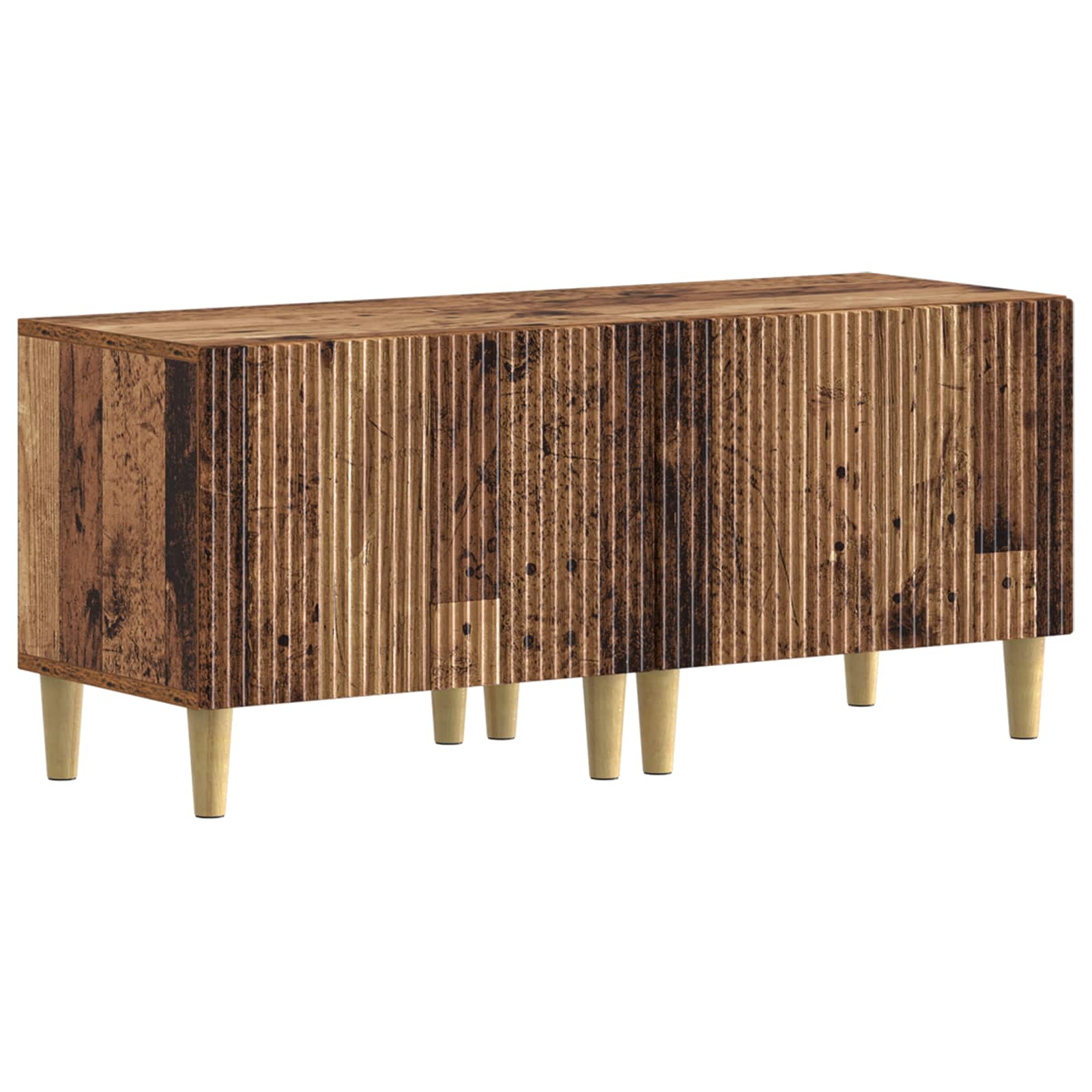 Meuble TV LED 5 pièces Bois ancien Bois d'ingénierie