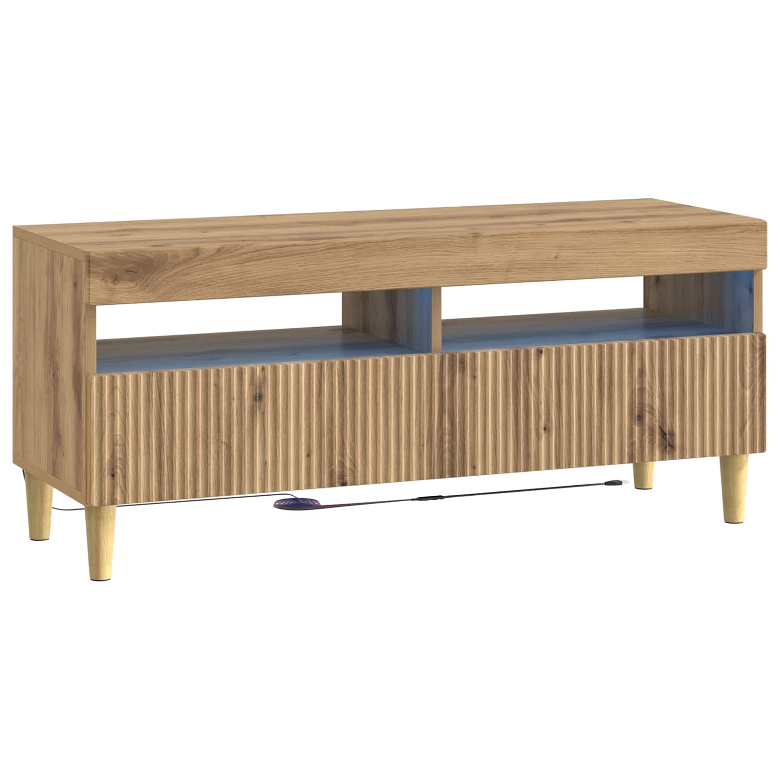Meuble TV LED 5 pièces Chêne artisanal Bois d'ingénierie