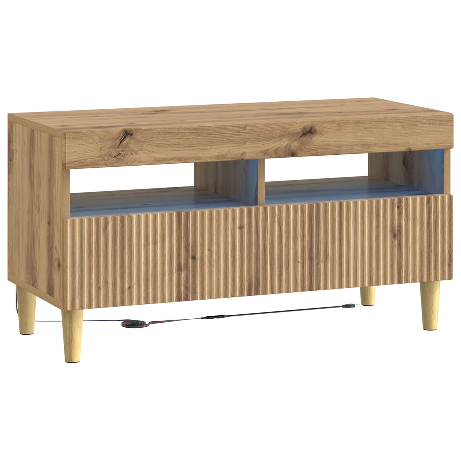 Meuble TV LED 5 pièces Chêne artisanal Bois d'ingénierie