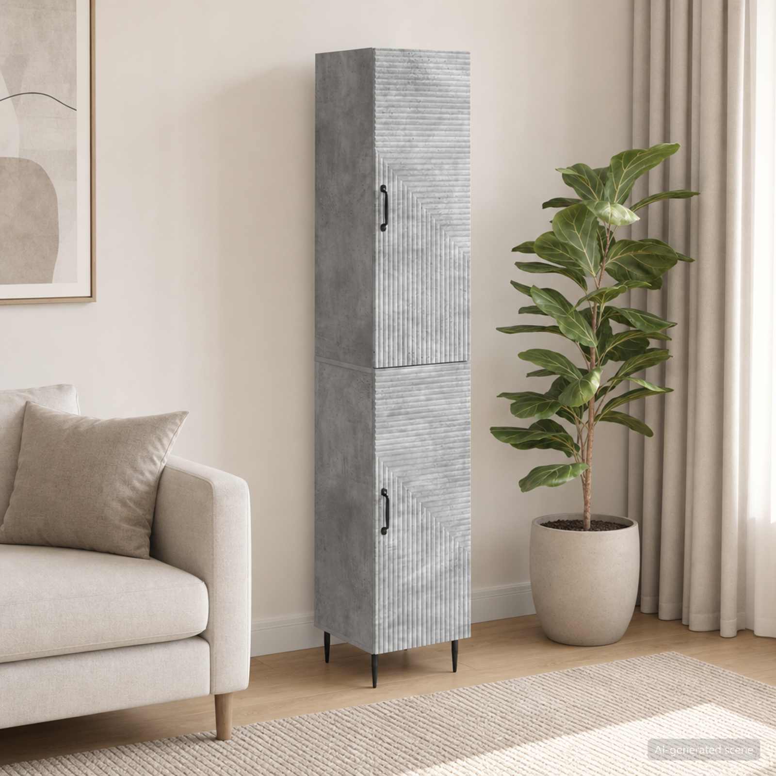 Ensemble de Meubles 2 pcs Gris béton 33 x 34,5 x 89,5 cm
