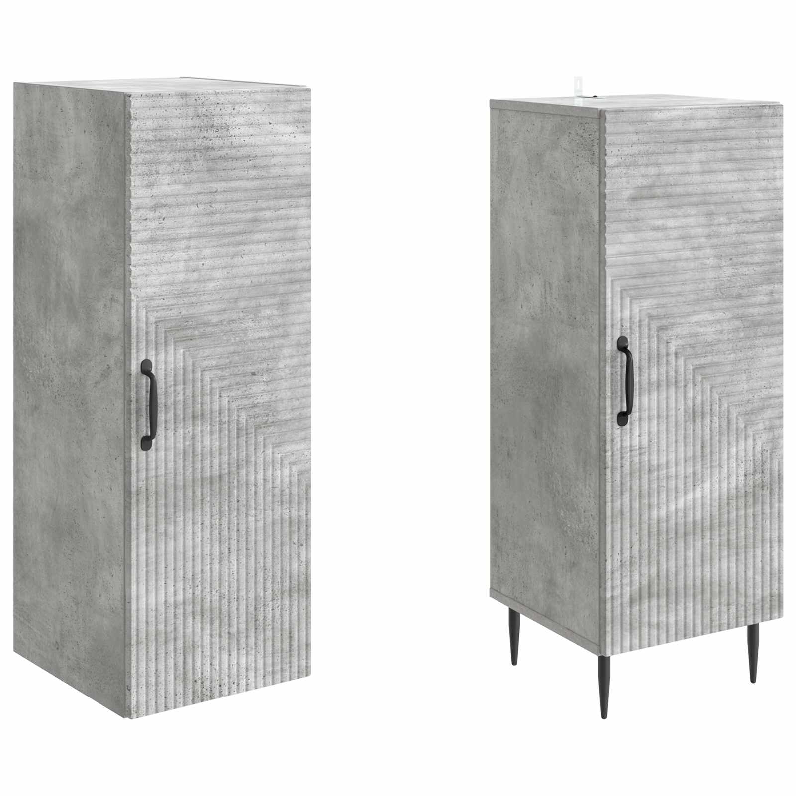 Ensemble de Meubles 2 pcs Gris béton 33 x 34,5 x 89,5 cm