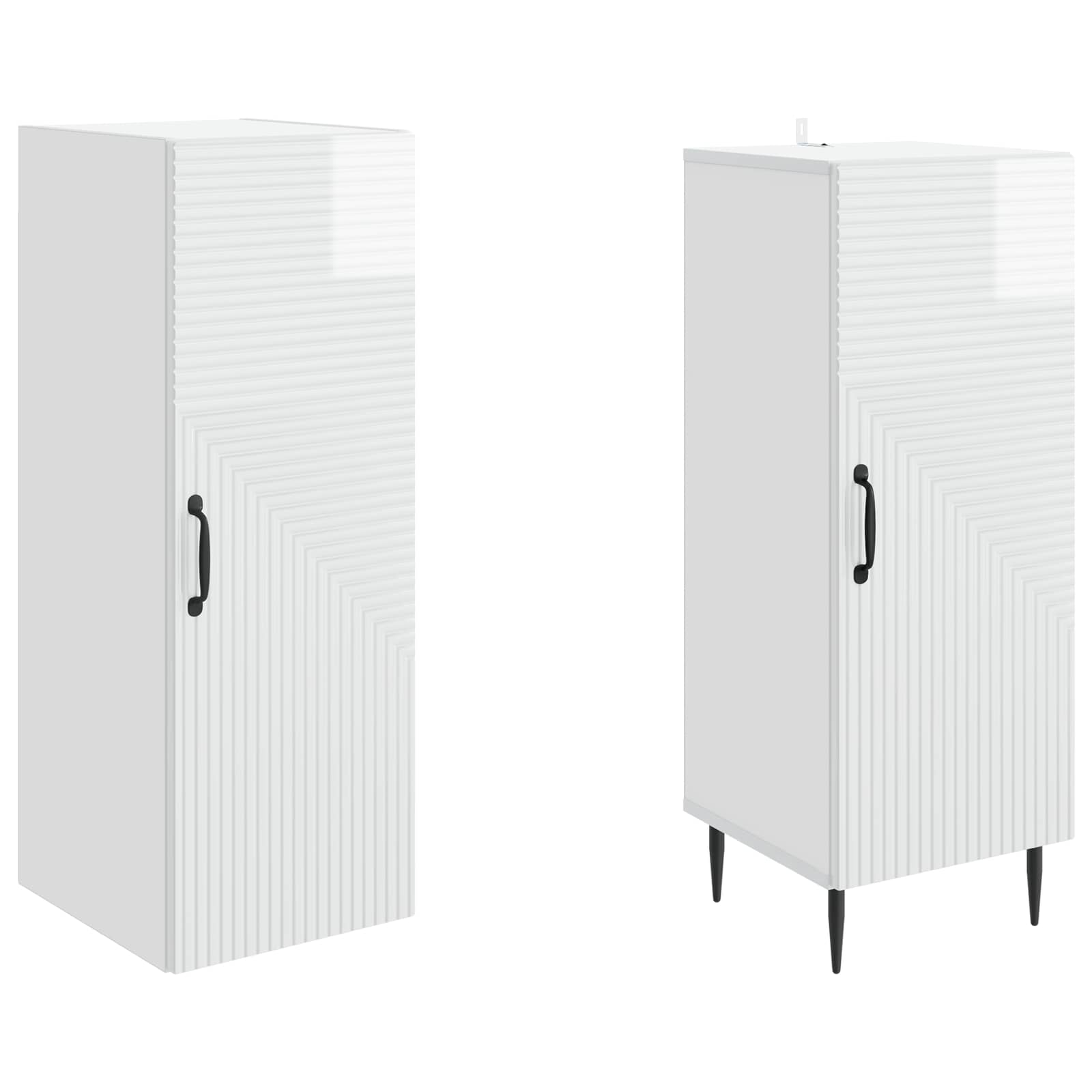 Ensemble de Meubles 2 pcs Blanc brillant 33 x 34,5 x 89,5 cm