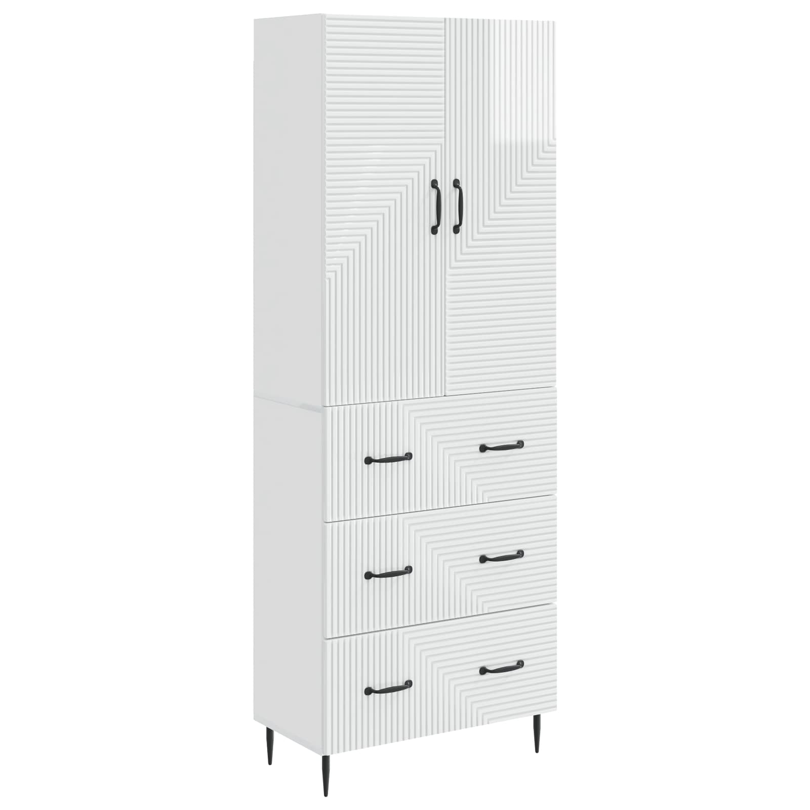 Ensemble de Meubles 2 pcs Blanc brillant 66 x 34,5 x 90 cm - XIOS