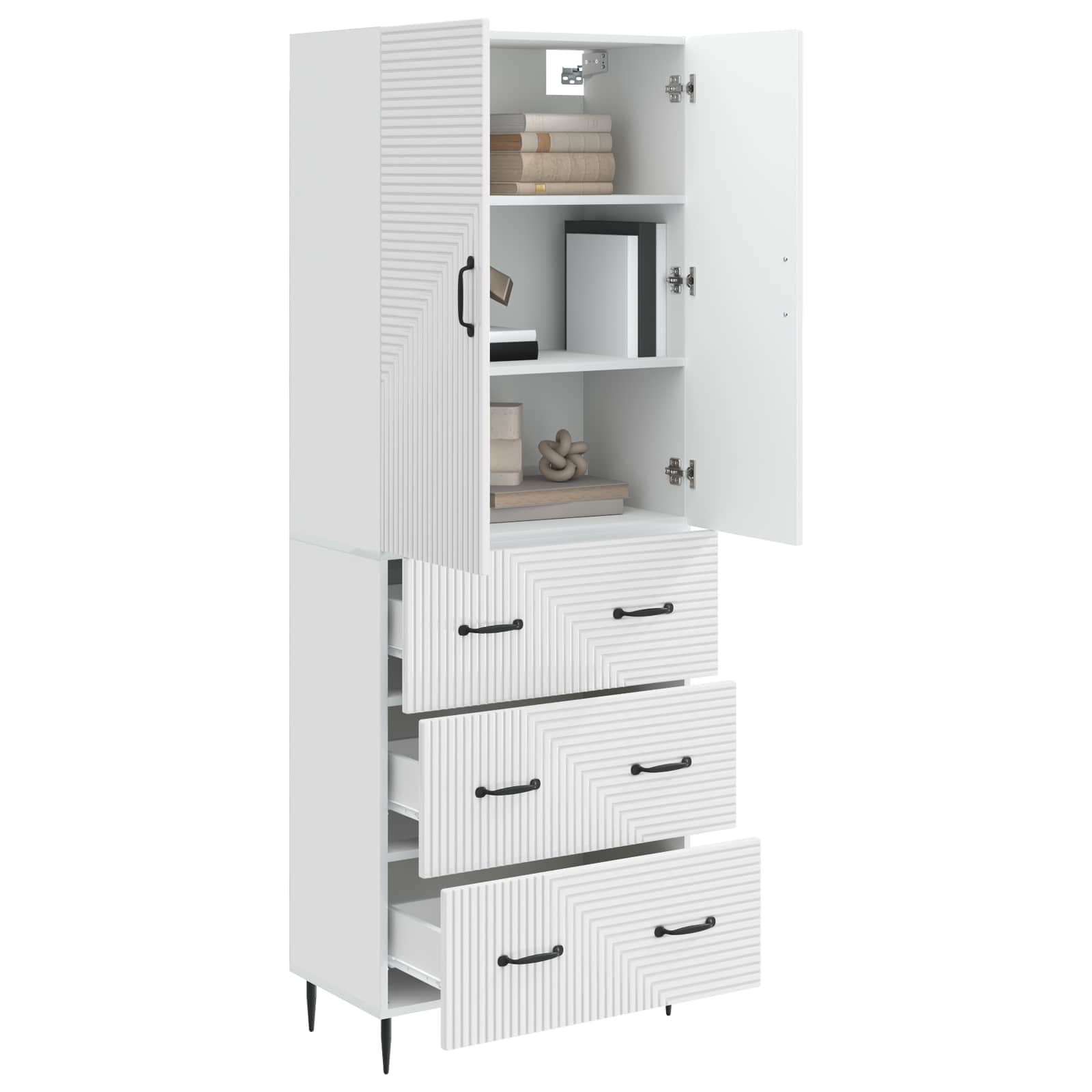 Ensemble de Meubles 2 pcs Blanc brillant 66 x 34,5 x 90 cm - XIOS