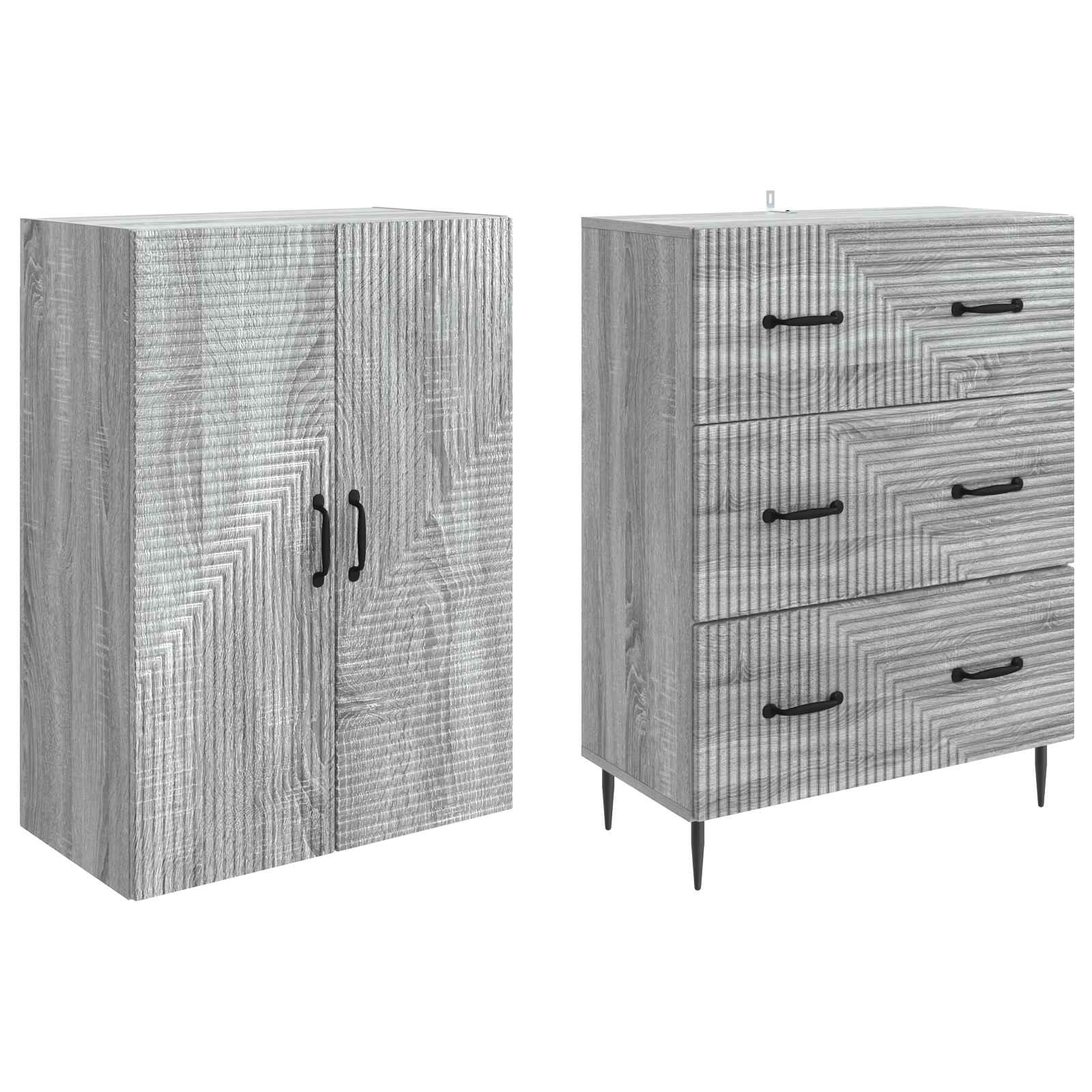 Ensemble de Meubles 2 pcs Sonoma gris 66 x 34,5 x 90 cm - XIOS