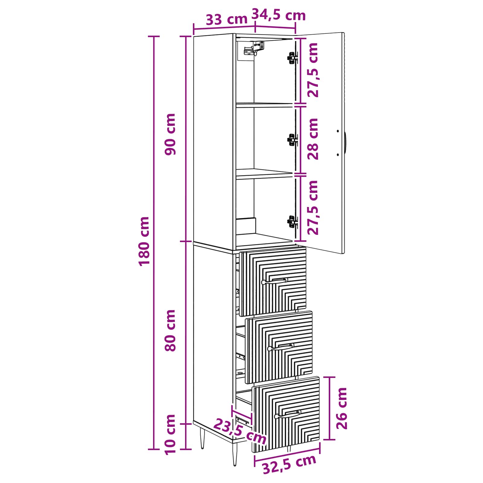 Ensemble de Meubles 2 pcs Chêne Sonoma 33 x 34,5 x 90 cm - XIOS