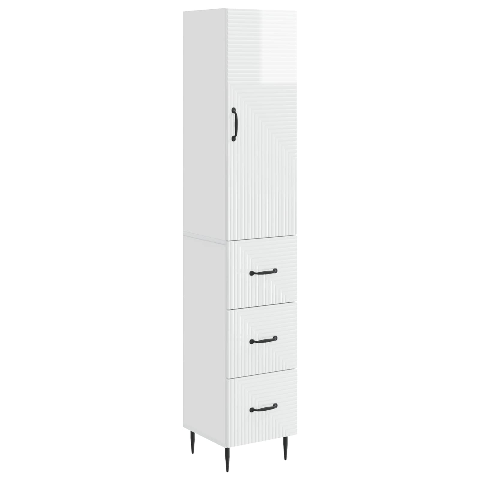 Ensemble de Meubles 2 pcs Blanc brillant 33 x 34,5 x 90 cm - XIOS