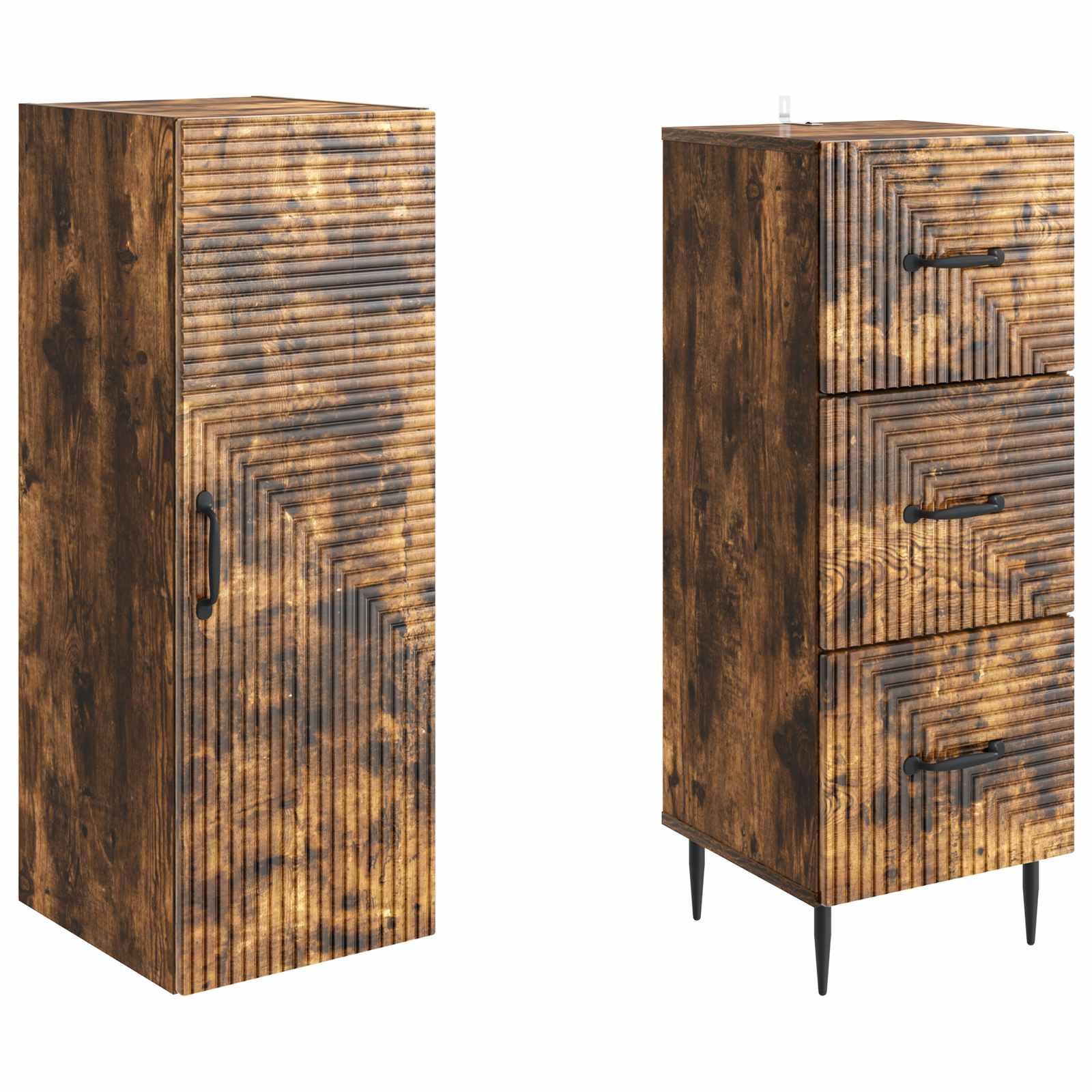 Ensemble de Meubles 2 pcs Chêne fumé 33 x 34,5 x 90 cm - XIOS