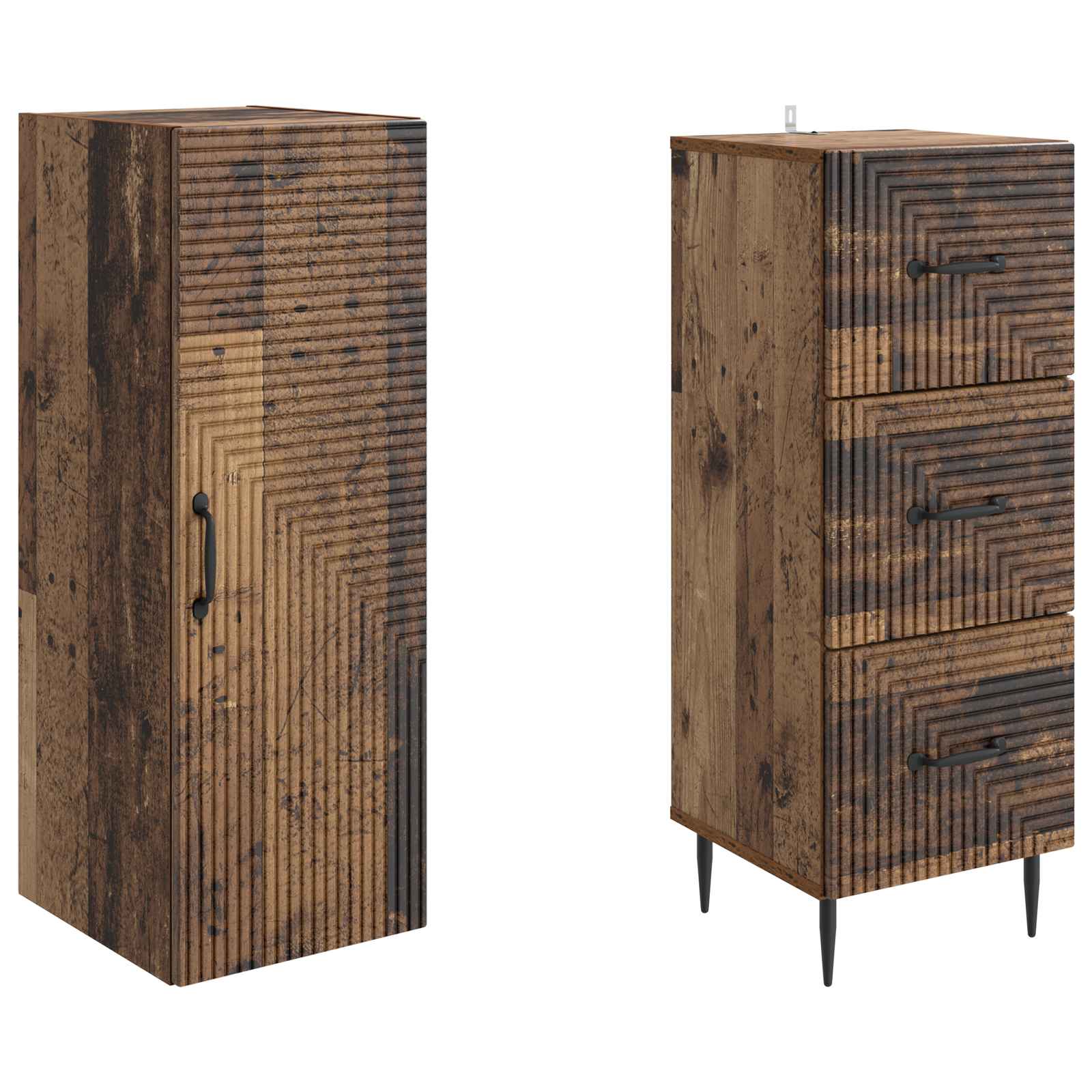 Ensemble de Meubles 2 pcs Bois ancien 33 x 34,5 x 90 cm - XIOS