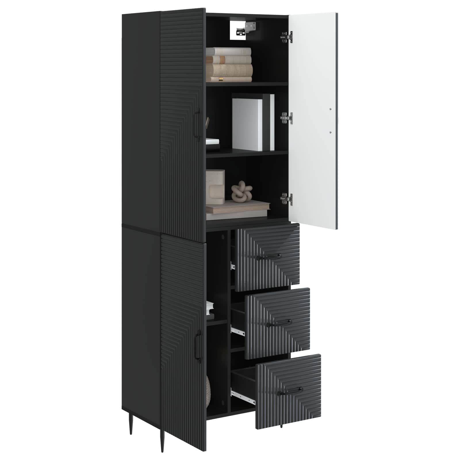 Ensemble de Meubles 2 pcs Noir 66 x 34,5 x 89,5 cm - XIOS