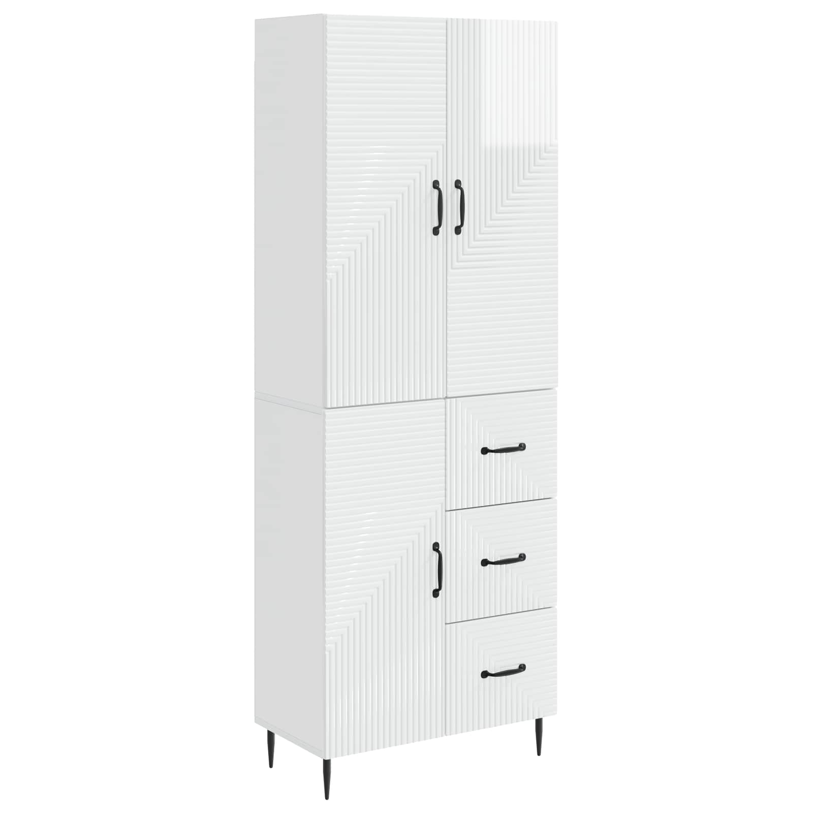 Ensemble de Meubles 2 pcs Blanc brillant 66 x 34,5 x 89,5 cm - XIOS