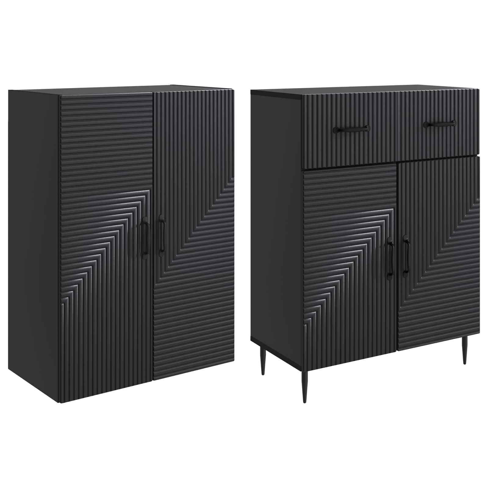 Ensemble de Meubles 2 pcs Noir 66 x 34,5 x 89,5 cm - XIOS