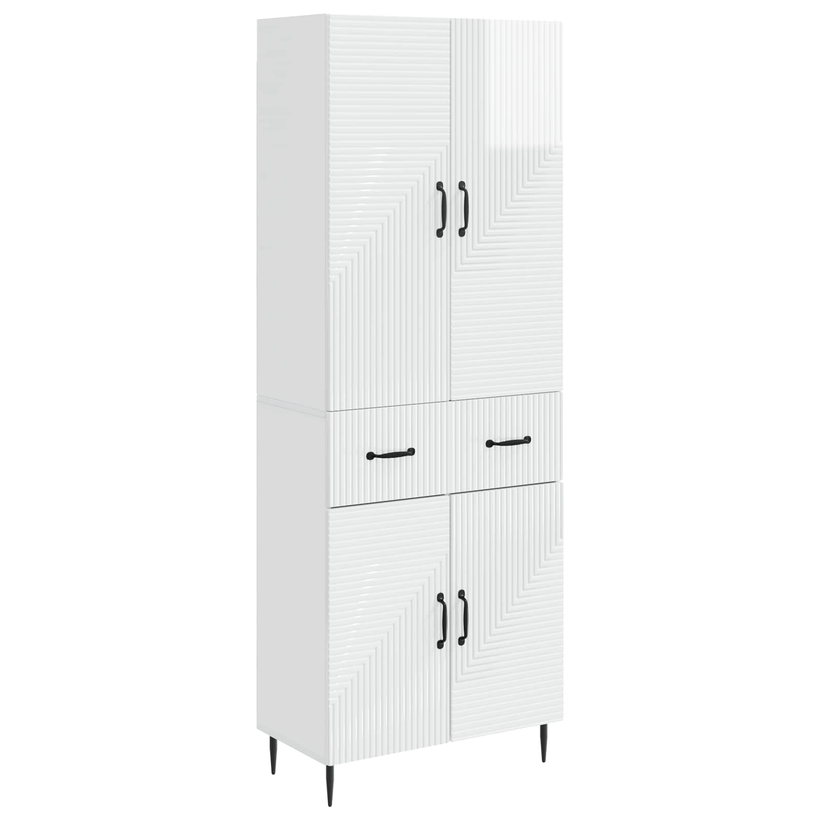 Ensemble de Meubles 2 pcs Blanc brillant 66 x 34,5 x 89,5 cm - XIOS